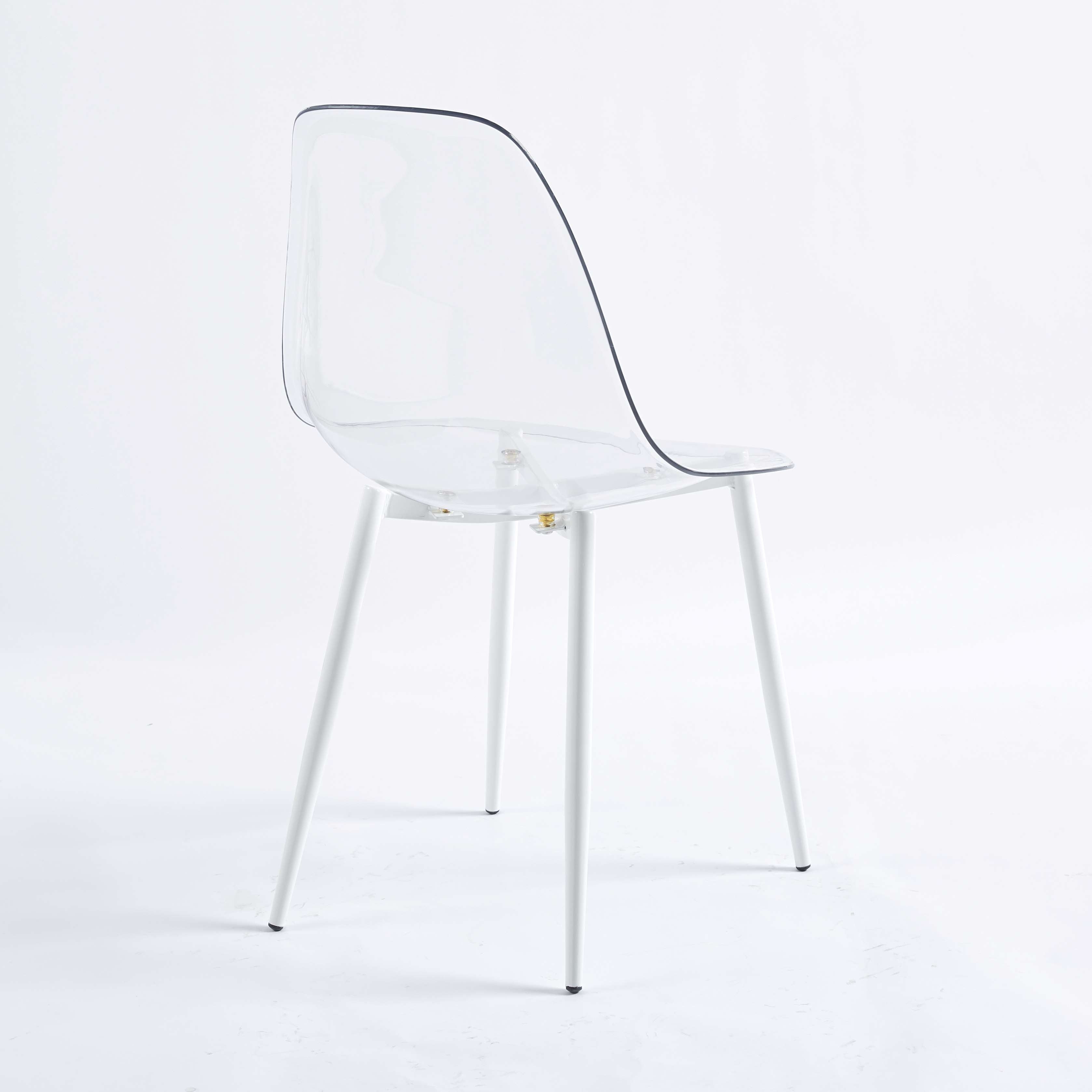 5-Piece Dining Table Set with Transparent Plastic Seat Surface