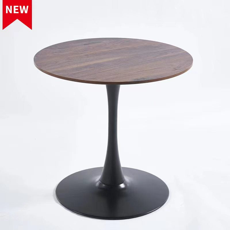 Stylish Mid-Century Style, 31.5" Black and Walnut Tulip Table