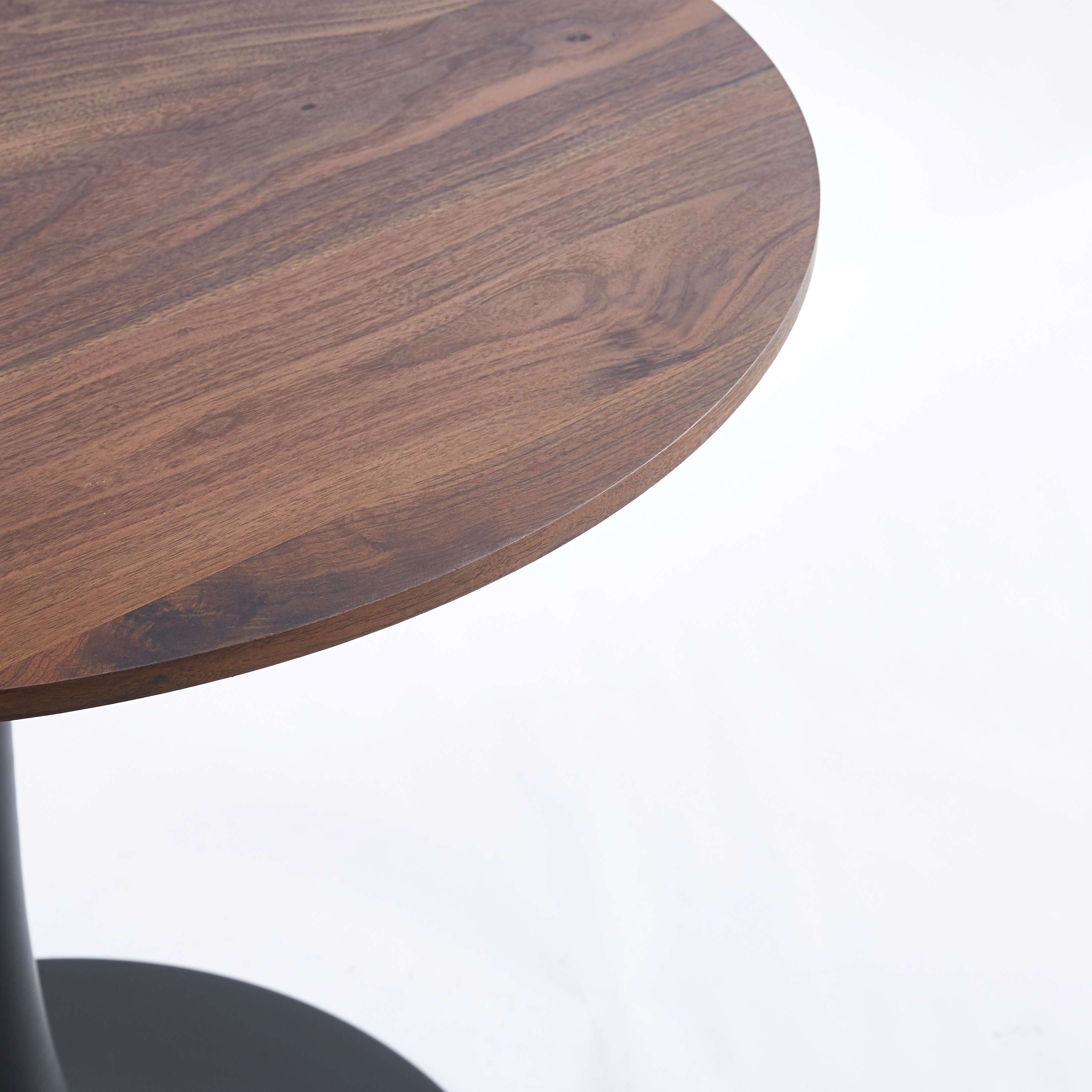 Stylish Mid-Century Style, 31.5" Black and Walnut Tulip Table