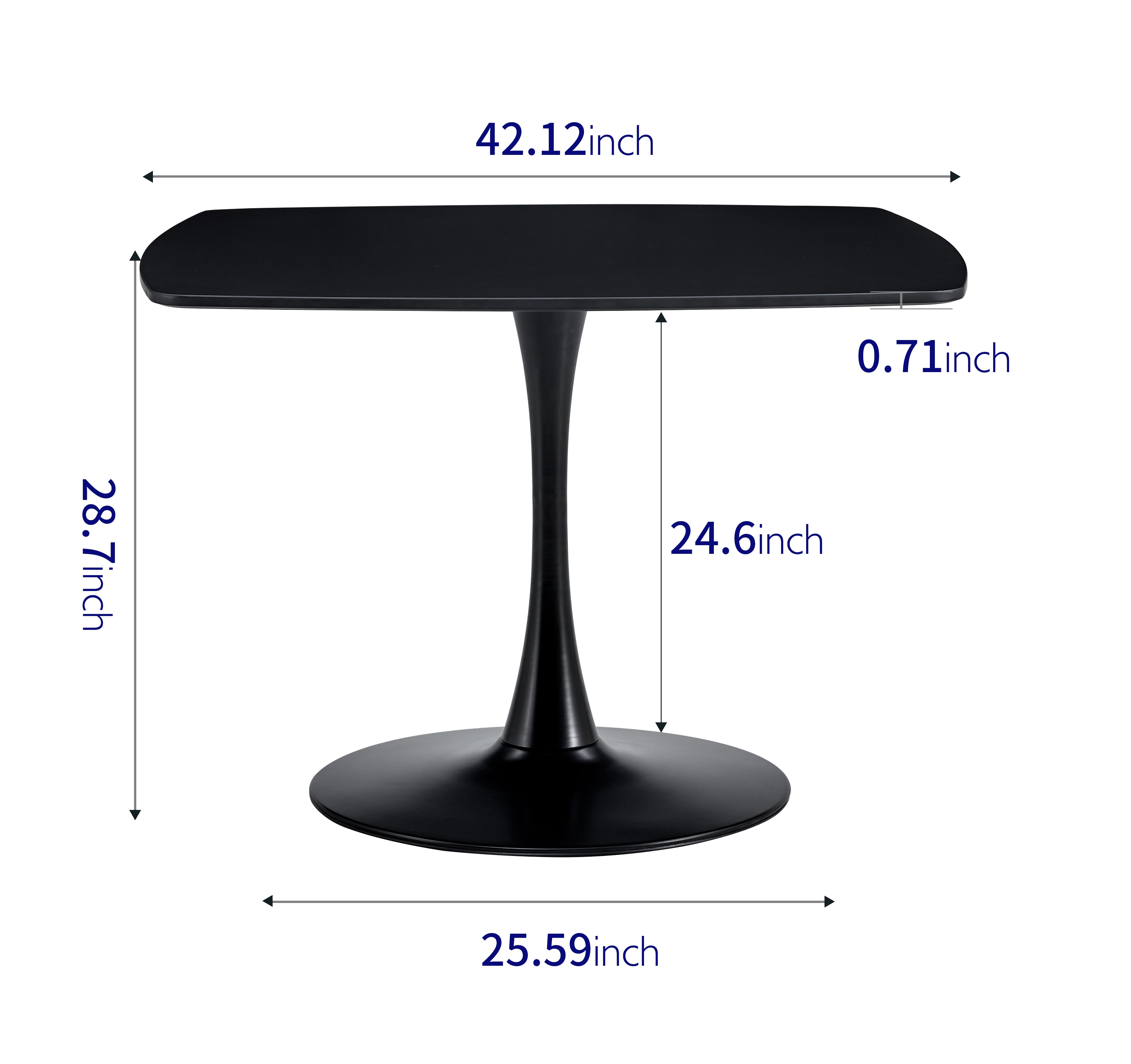 42.1" Dining Table, Simple And Elegant in Classic Medieval Style, Suitable for 4-6 People