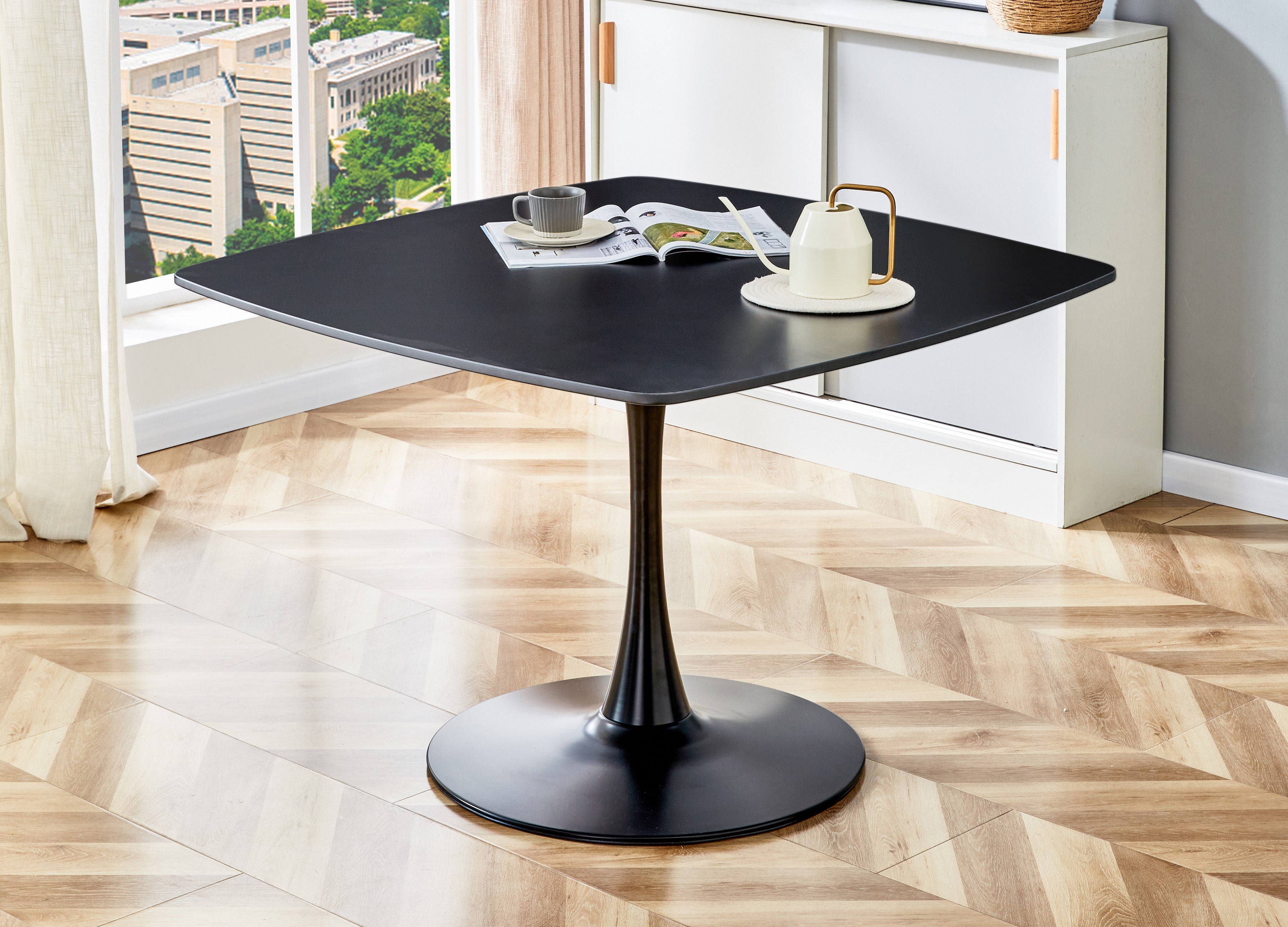 42.1" Dining Table, Simple And Elegant in Classic Medieval Style, Suitable for 4-6 People
