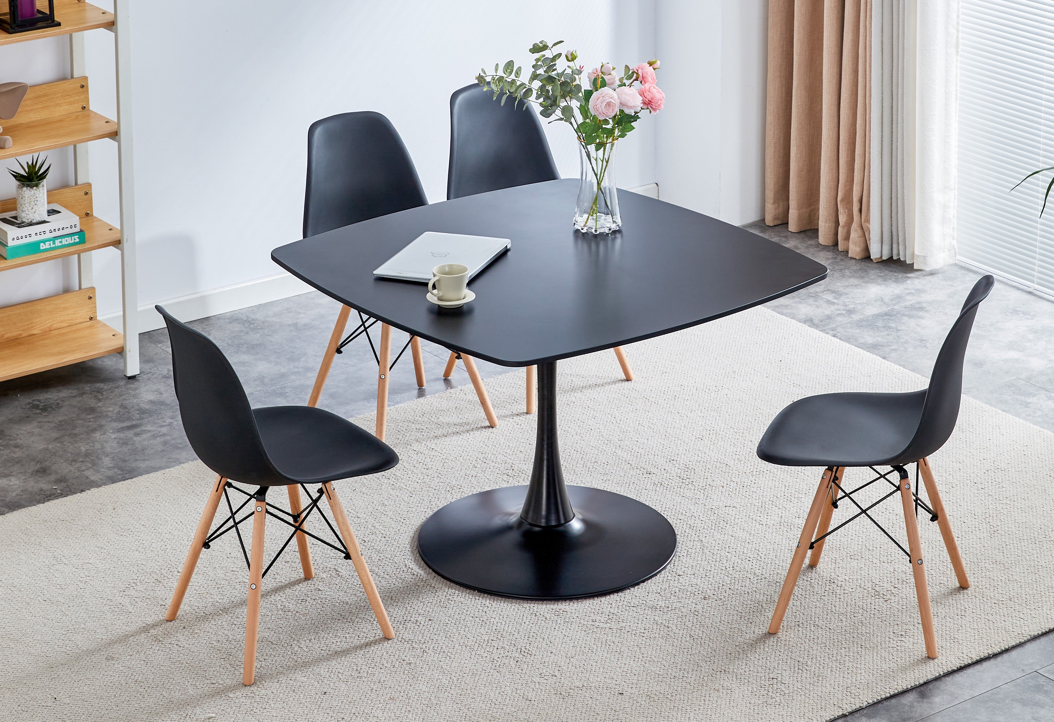 42.1" Dining Table, Simple And Elegant in Classic Medieval Style, Suitable for 4-6 People