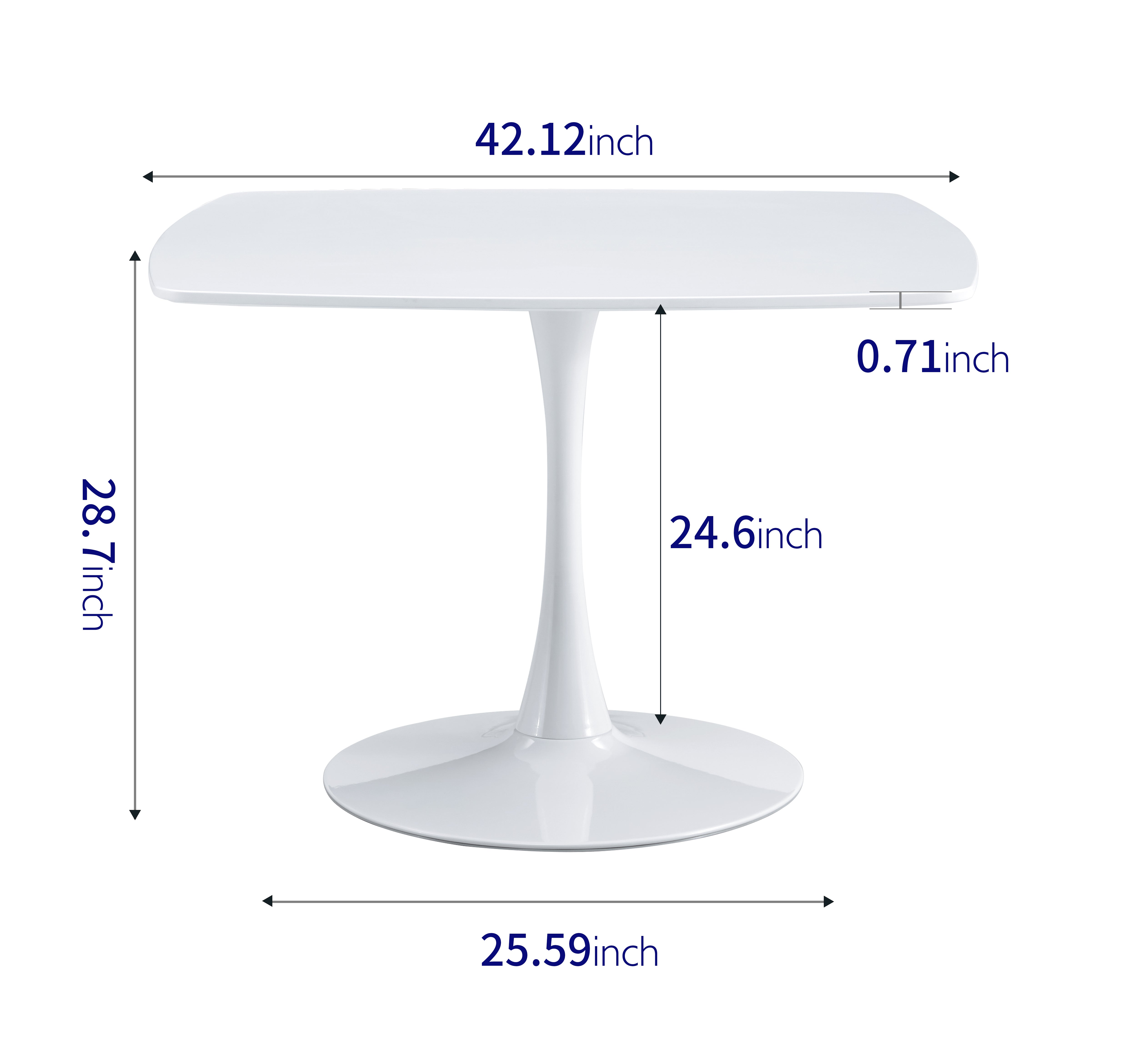 42.1" Dining Table, Simple And Elegant in Classic Medieval Style, Suitable for 4-6 People