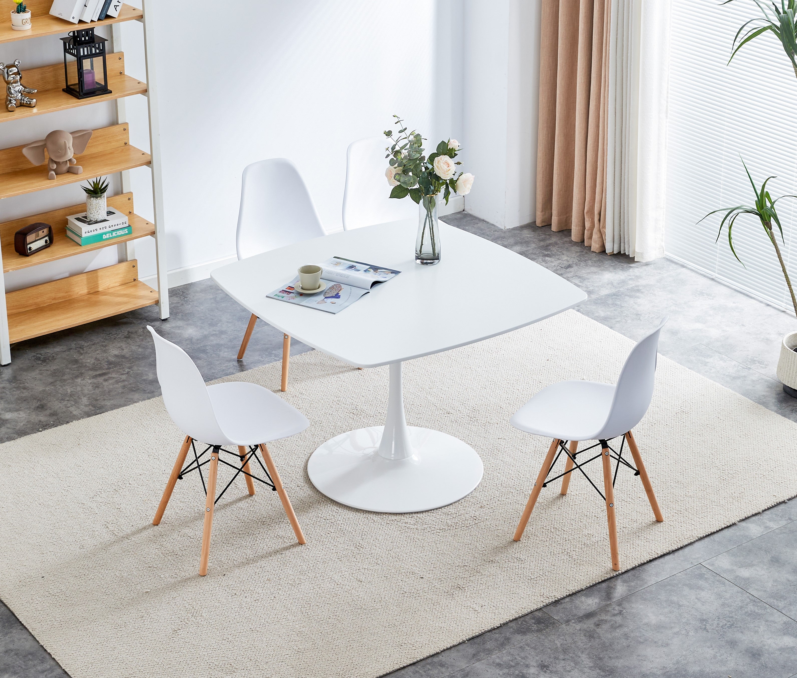 42.1" Dining Table, Simple And Elegant in Classic Medieval Style, Suitable for 4-6 People