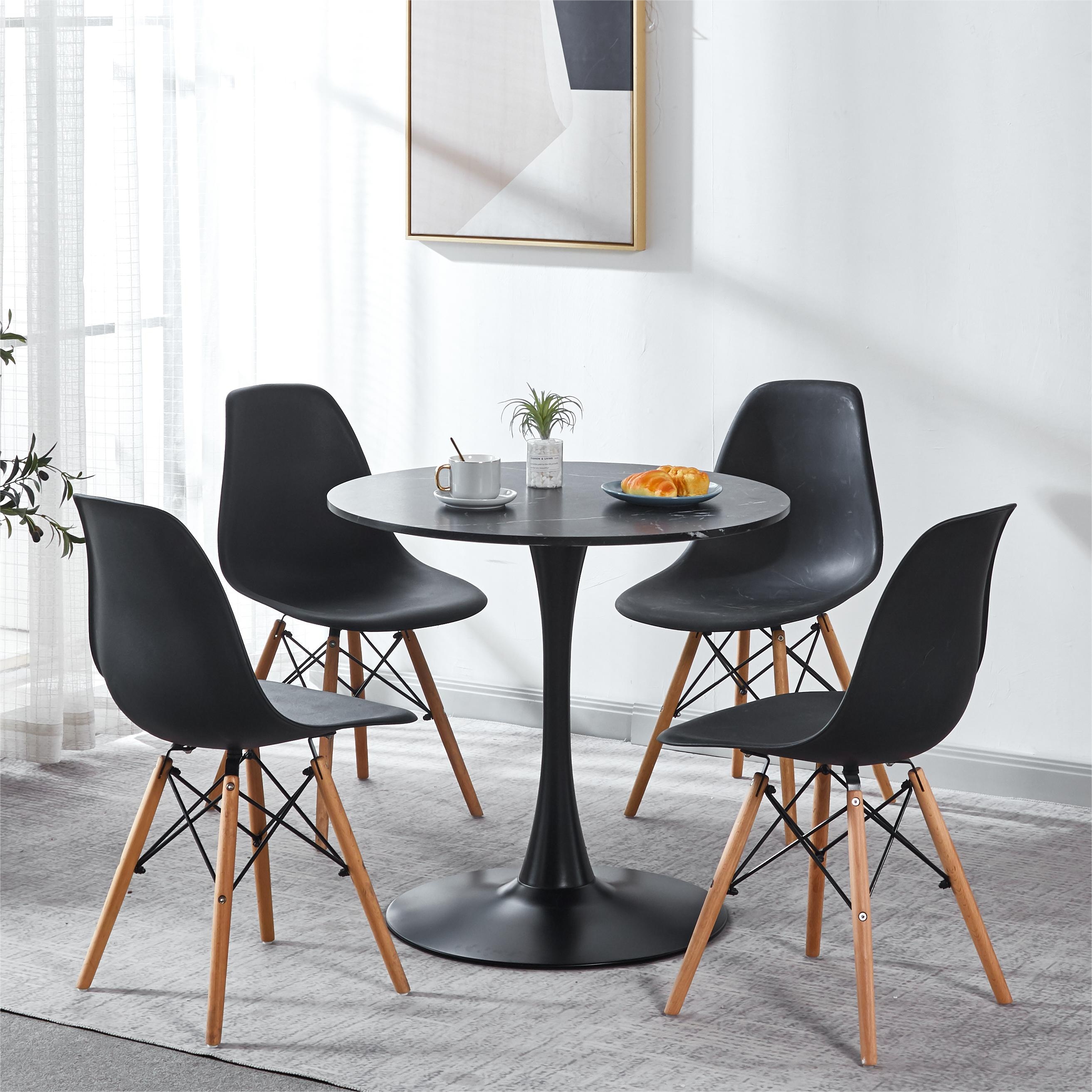 Tulip MDF Dining Table with Marble Color Top