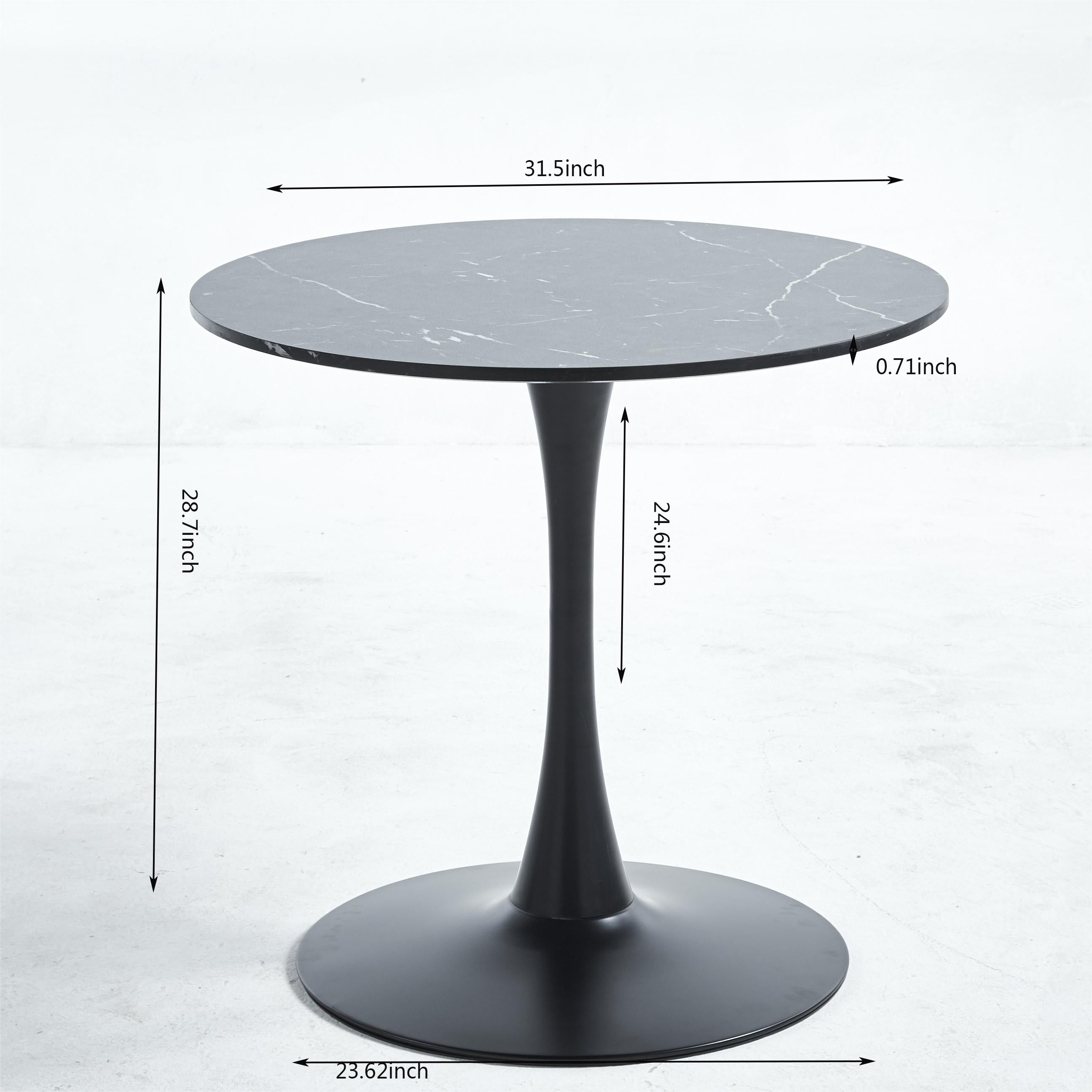 Tulip MDF Dining Table with Marble Color Top