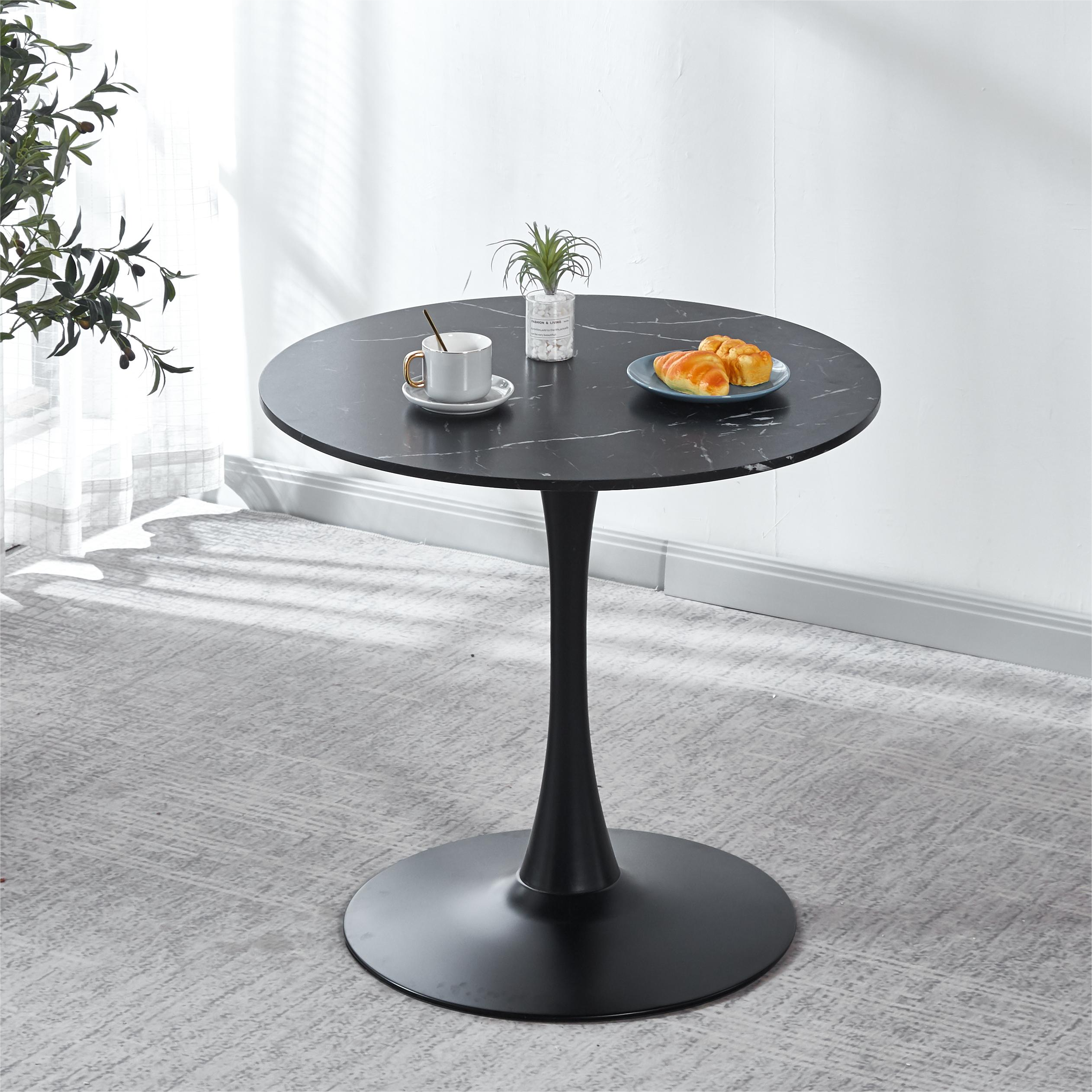 Tulip MDF Dining Table with Marble Color Top