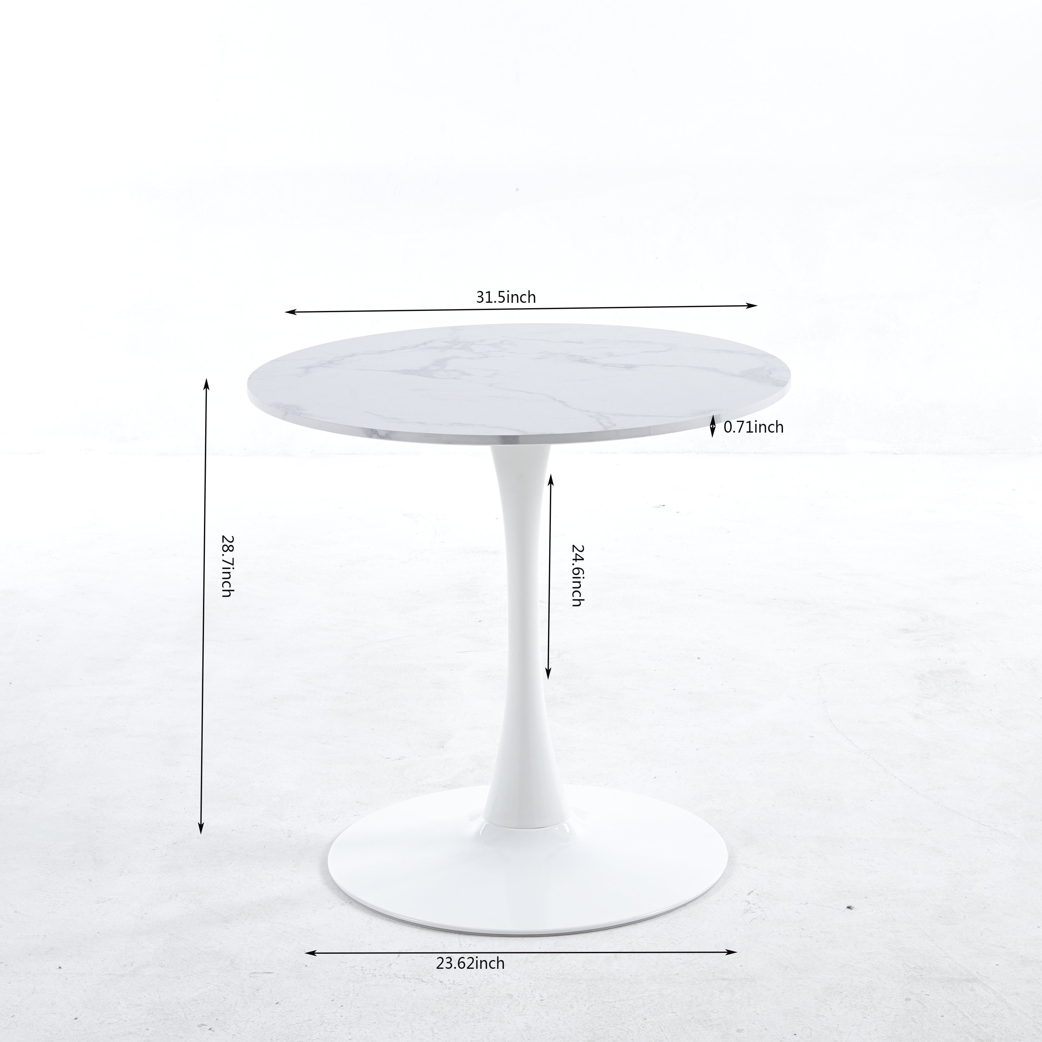 Tulip MDF Dining Table with Marble Color Top