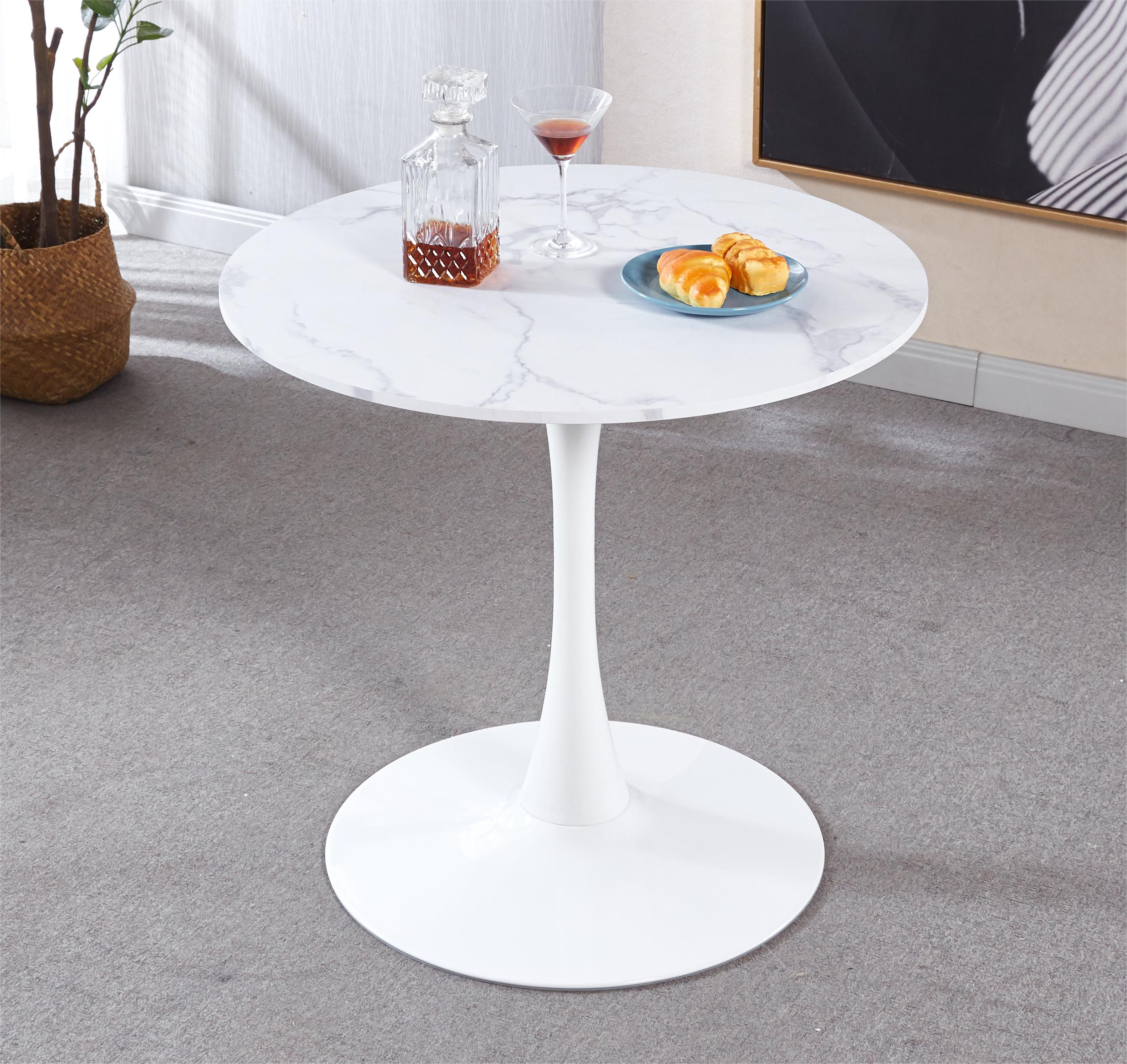 Tulip MDF Dining Table with Marble Color Top