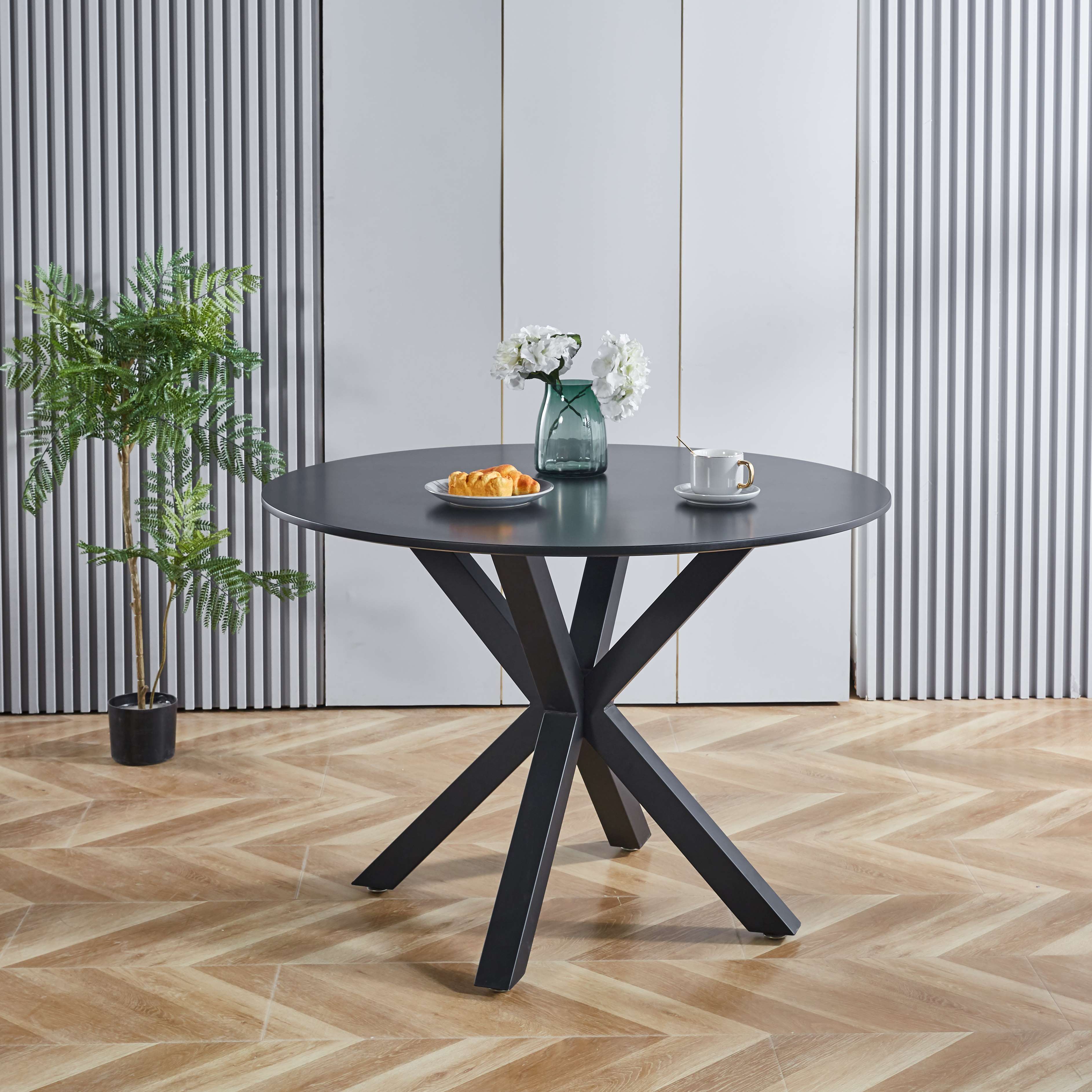 42.1" Table with Crossed Legs Medieval Dining Table