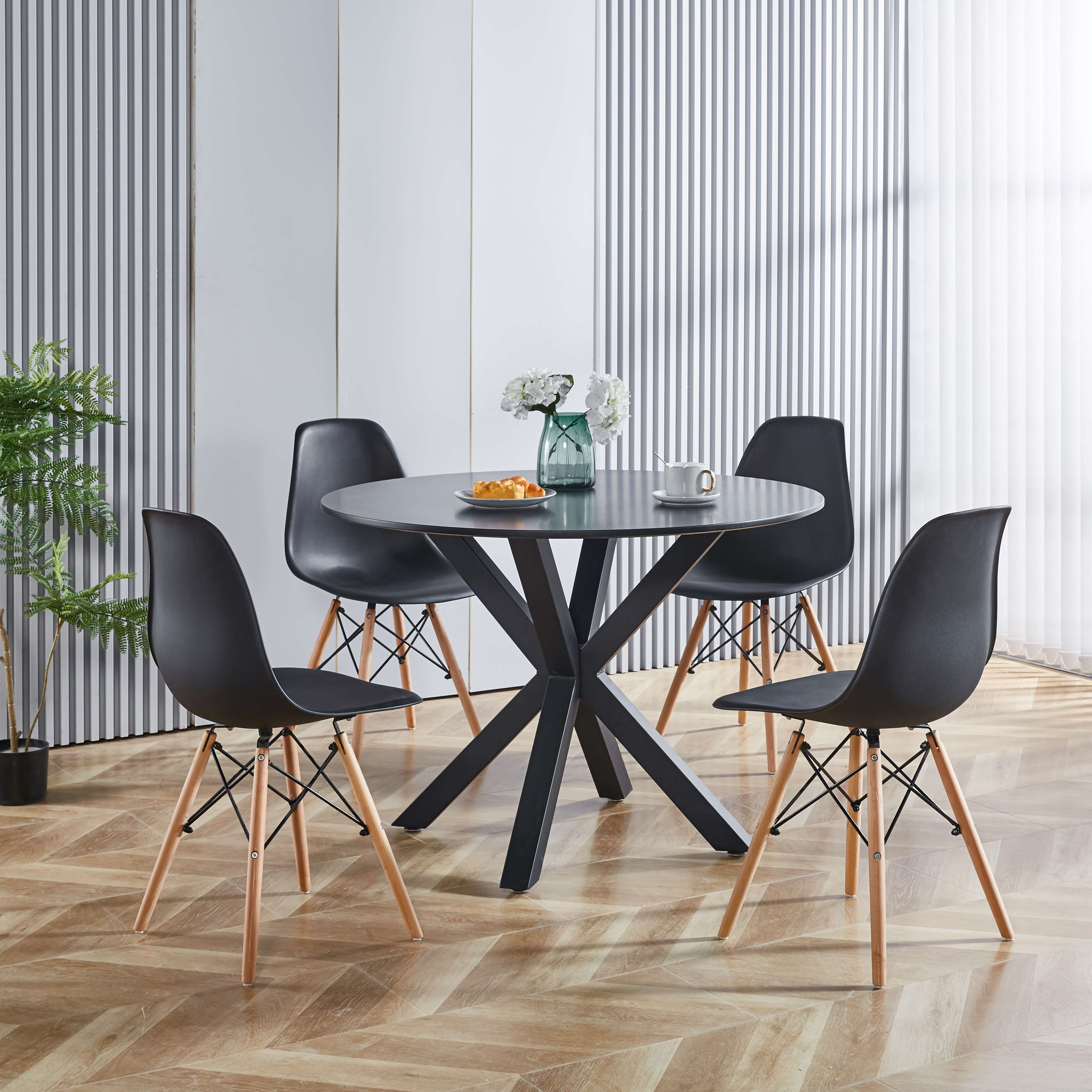 42.1" Table with Crossed Legs Medieval Dining Table
