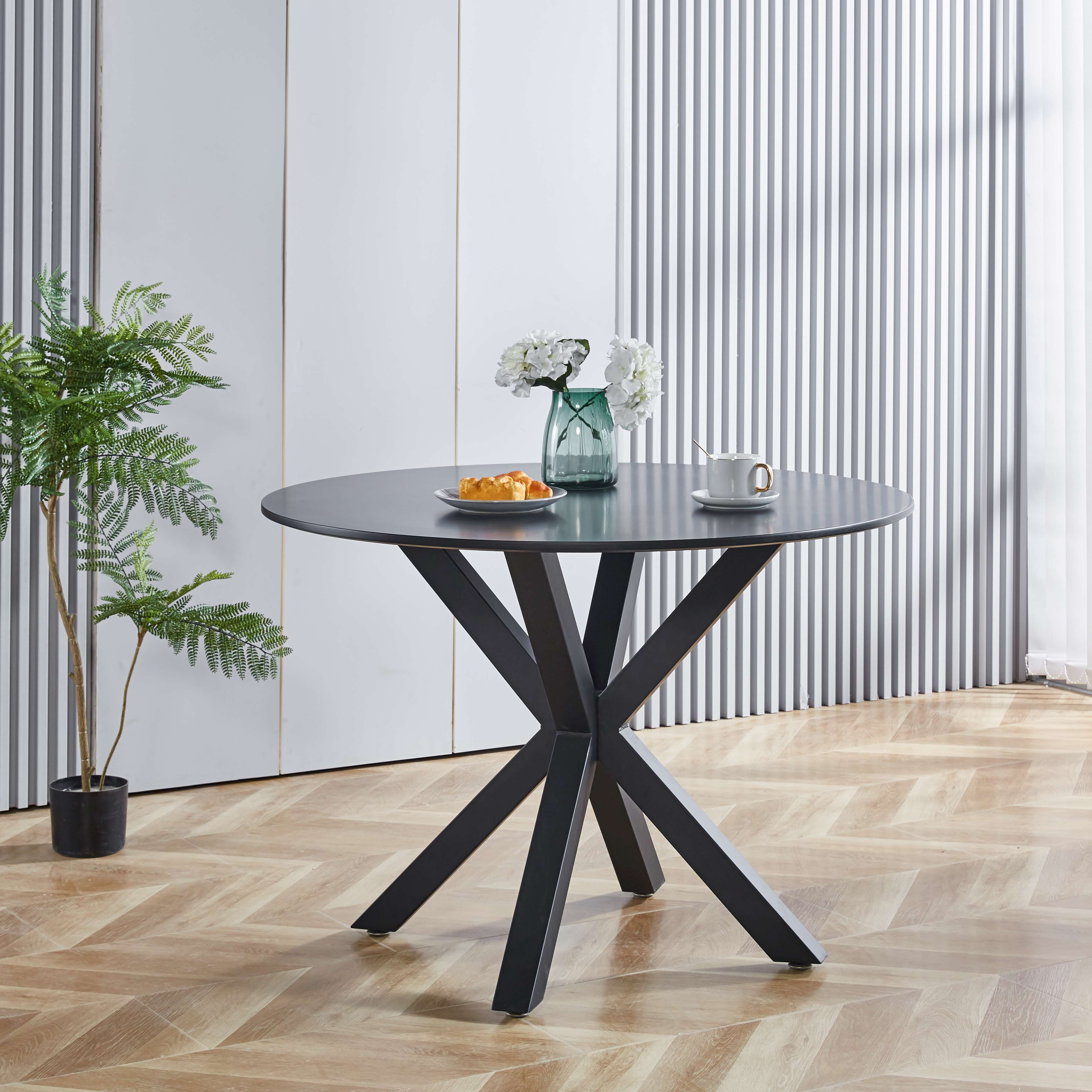 42.1" Table with Crossed Legs Medieval Dining Table