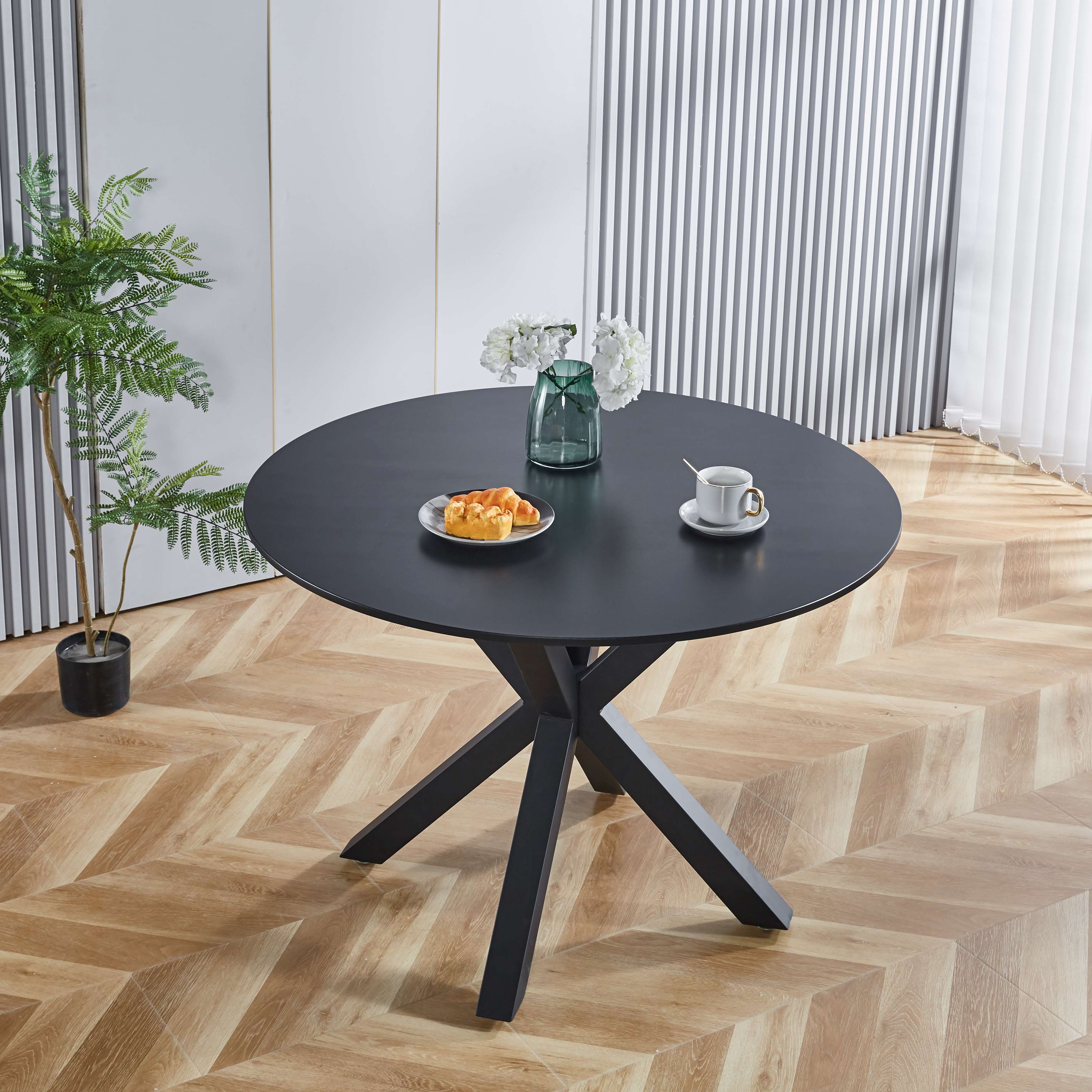 42.1" Table with Crossed Legs Medieval Dining Table