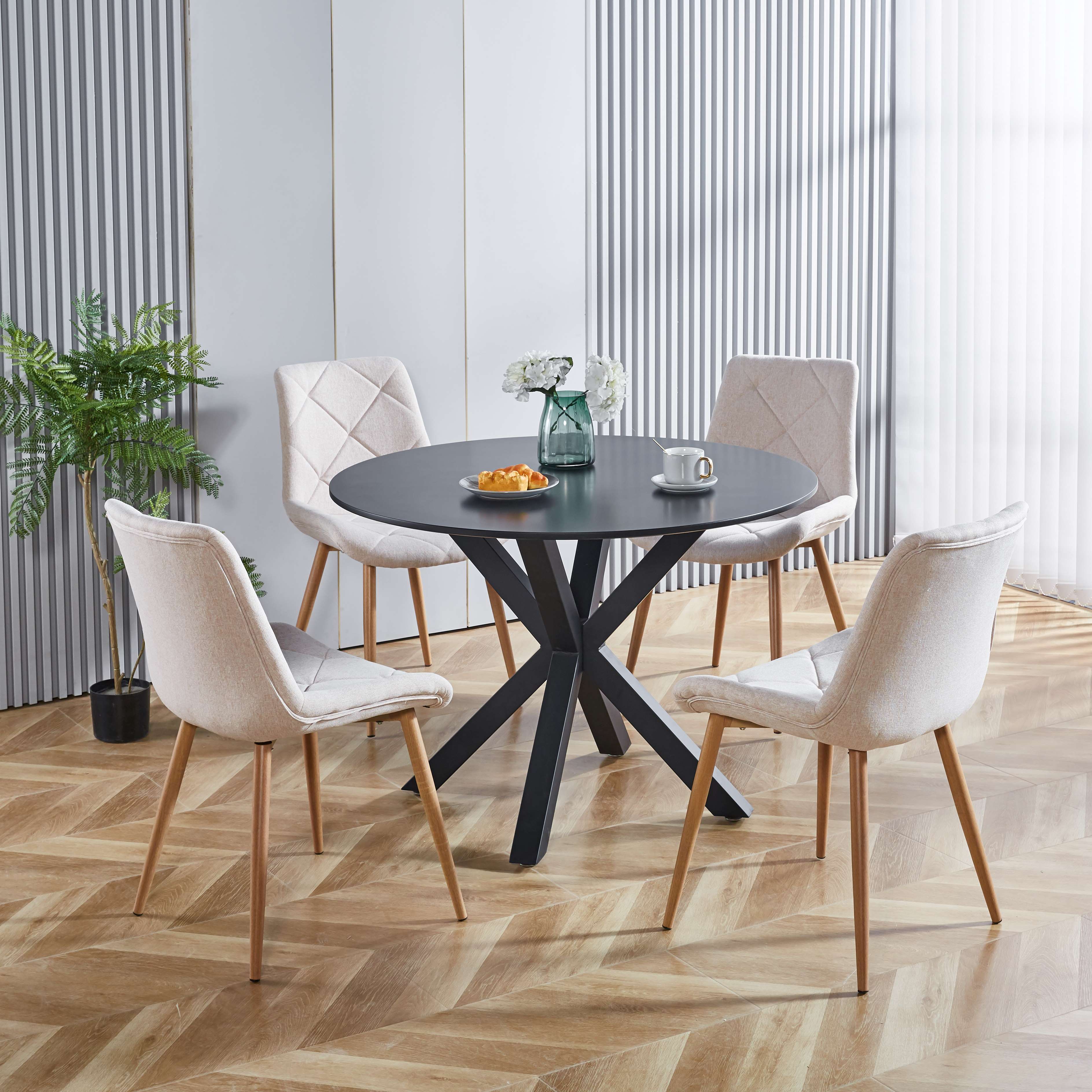 42.1" Table with Crossed Legs Medieval Dining Table