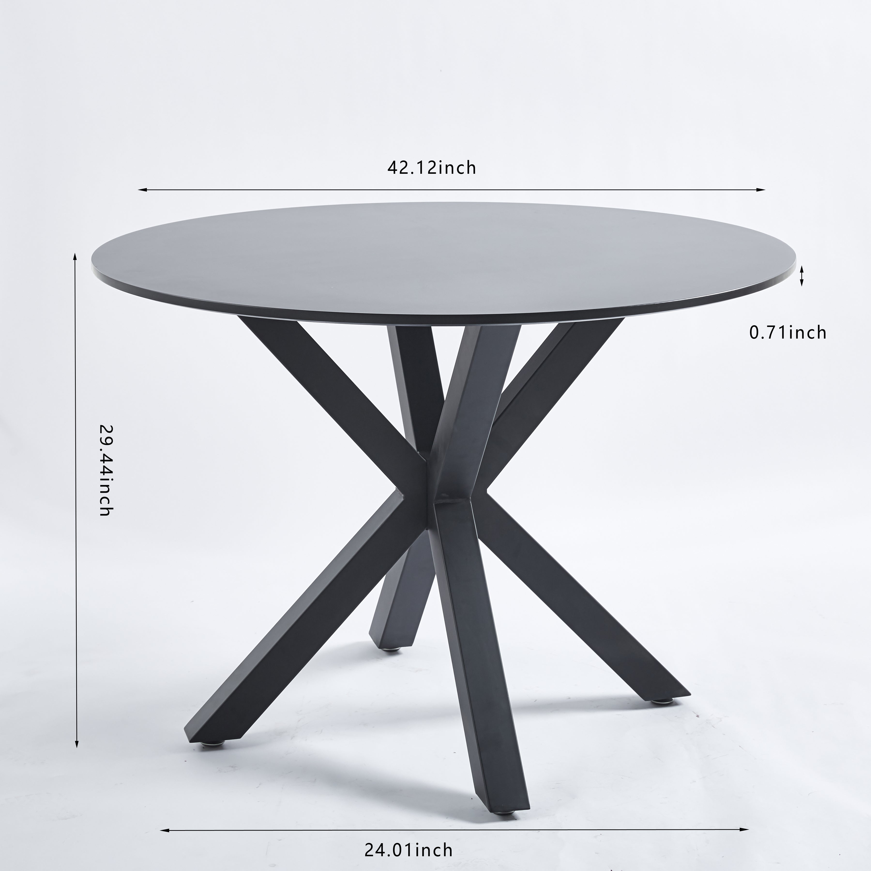 42.1" Table with Crossed Legs Medieval Dining Table