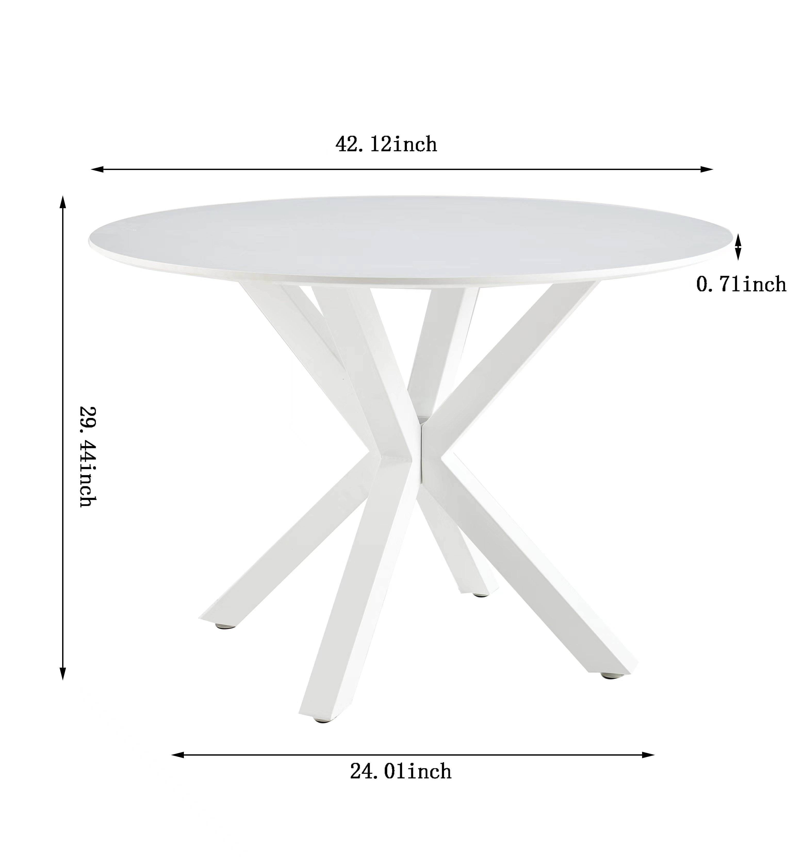 42.1" Table with Crossed Legs Medieval Dining Table