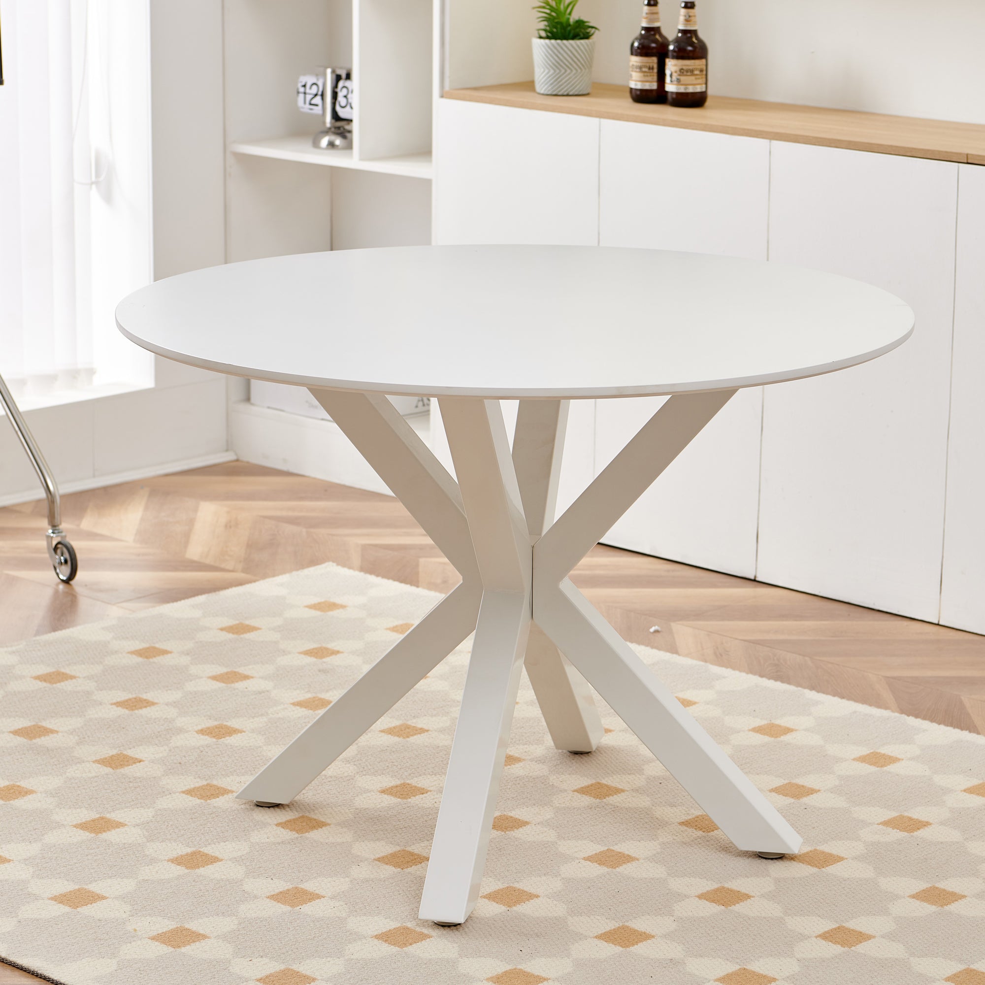 42.1" Table with Crossed Legs Medieval Dining Table