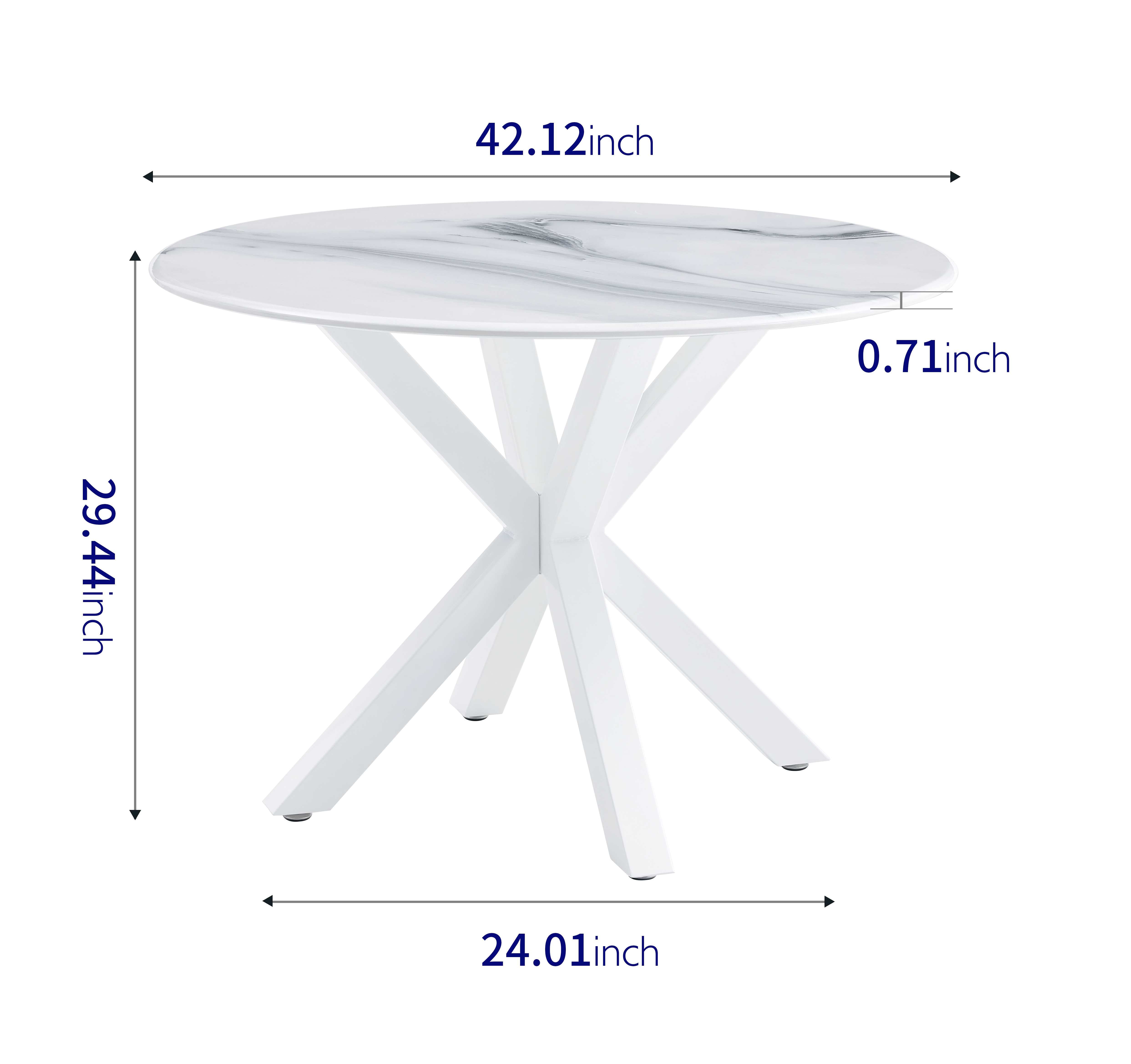 42.1" Table with Crossed Legs Medieval Dining Table