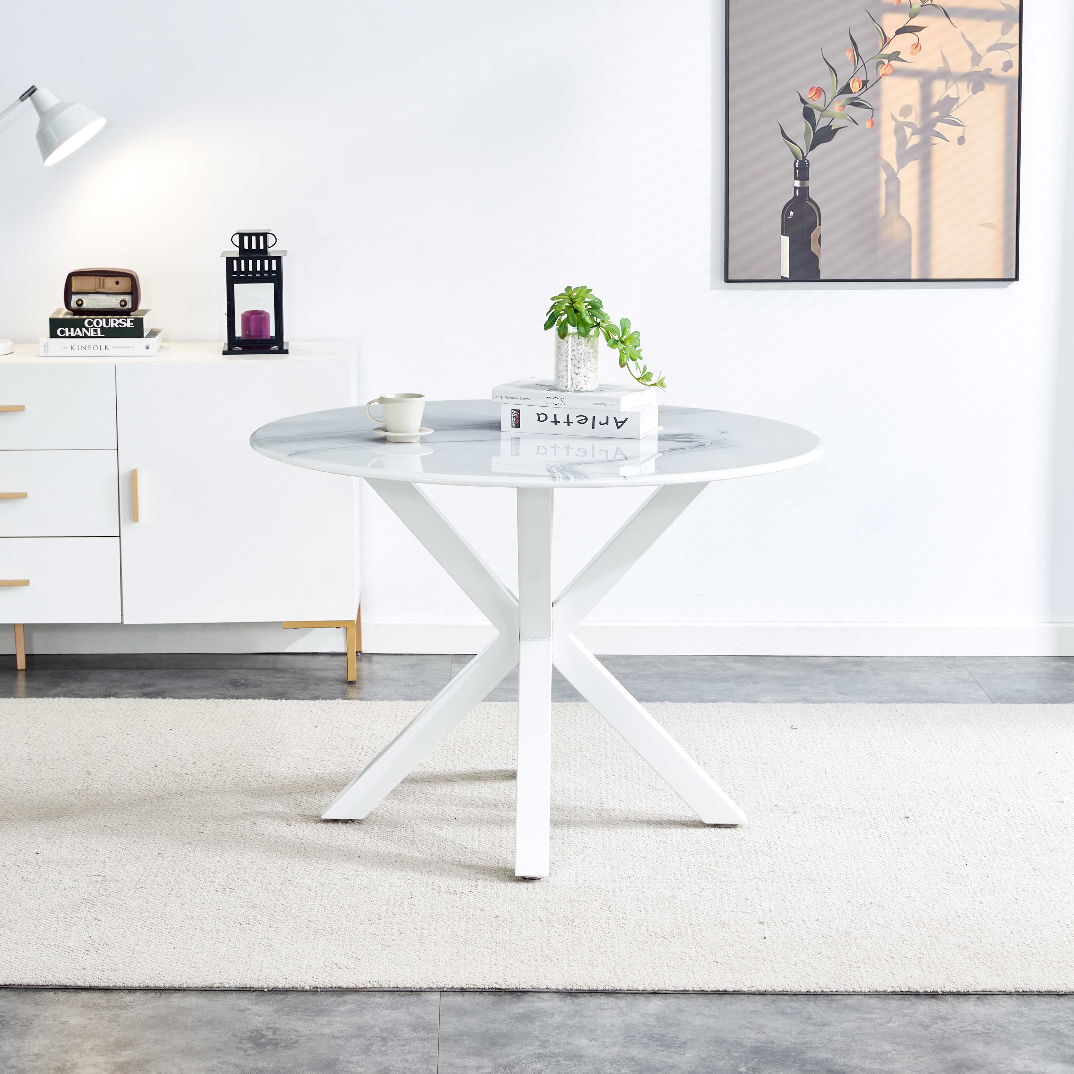 42.1" Table with Crossed Legs Medieval Dining Table