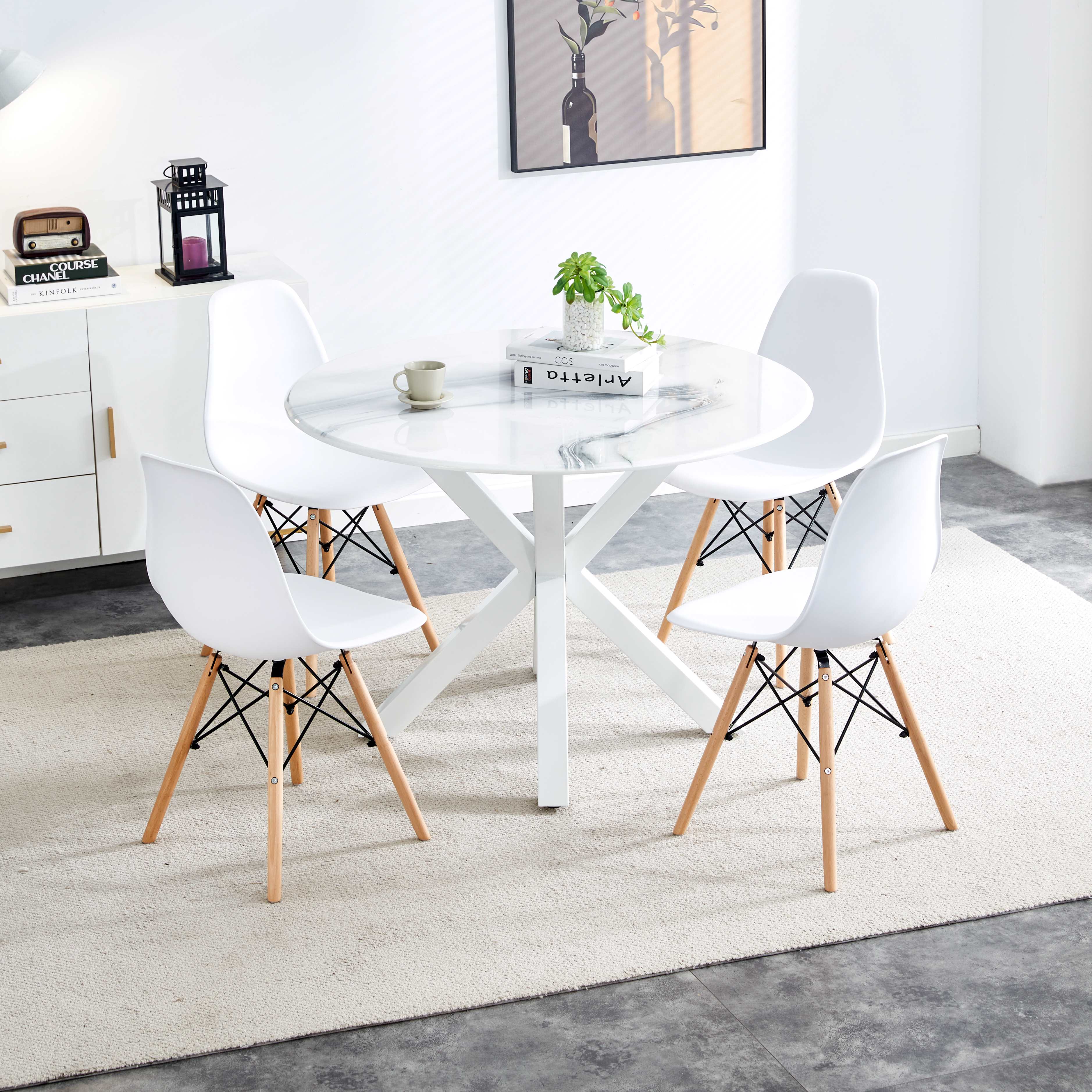 42.1" Table with Crossed Legs Medieval Dining Table