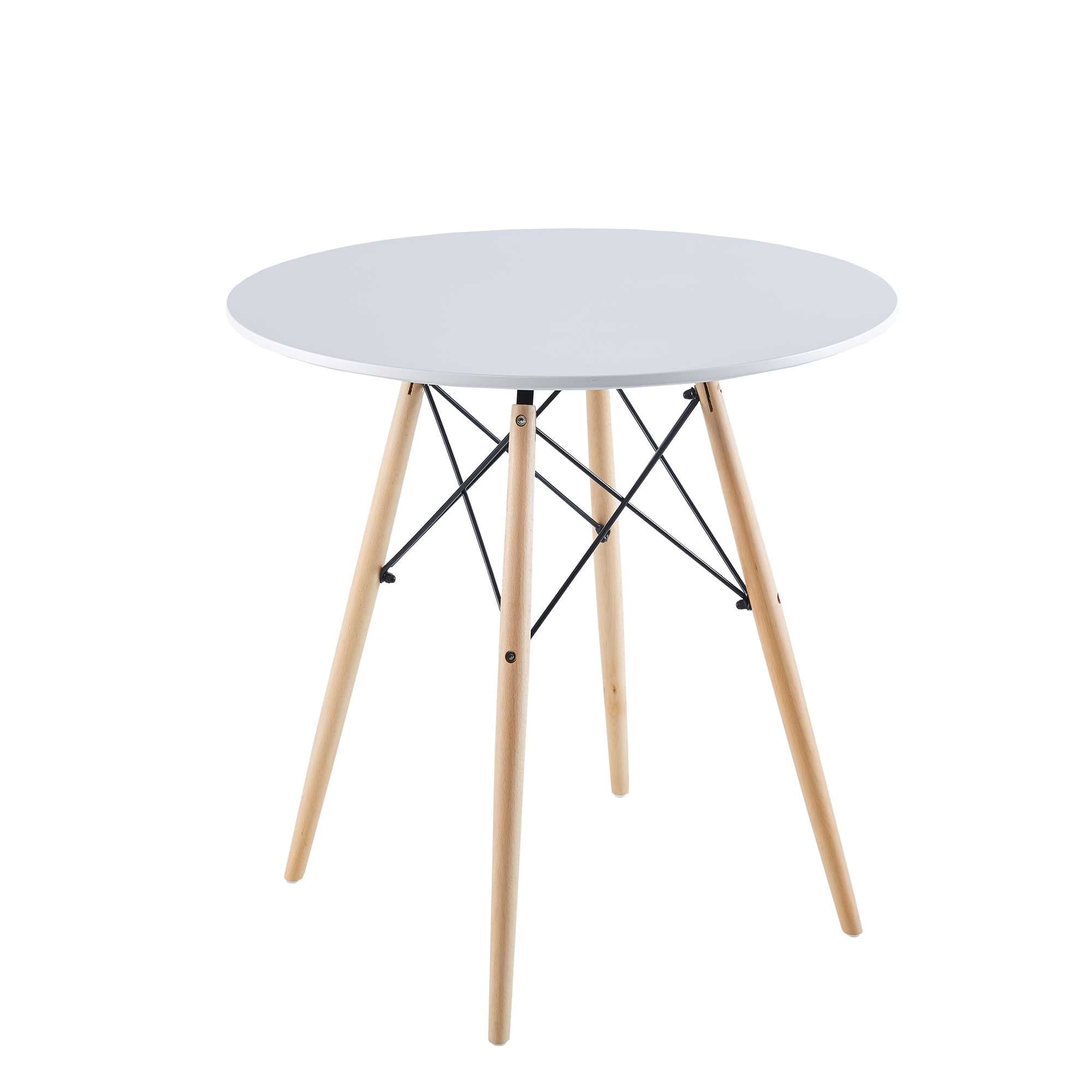 31.5 "Grid Table, Round MDF Top, Medieval Dining Table for 2-4 People