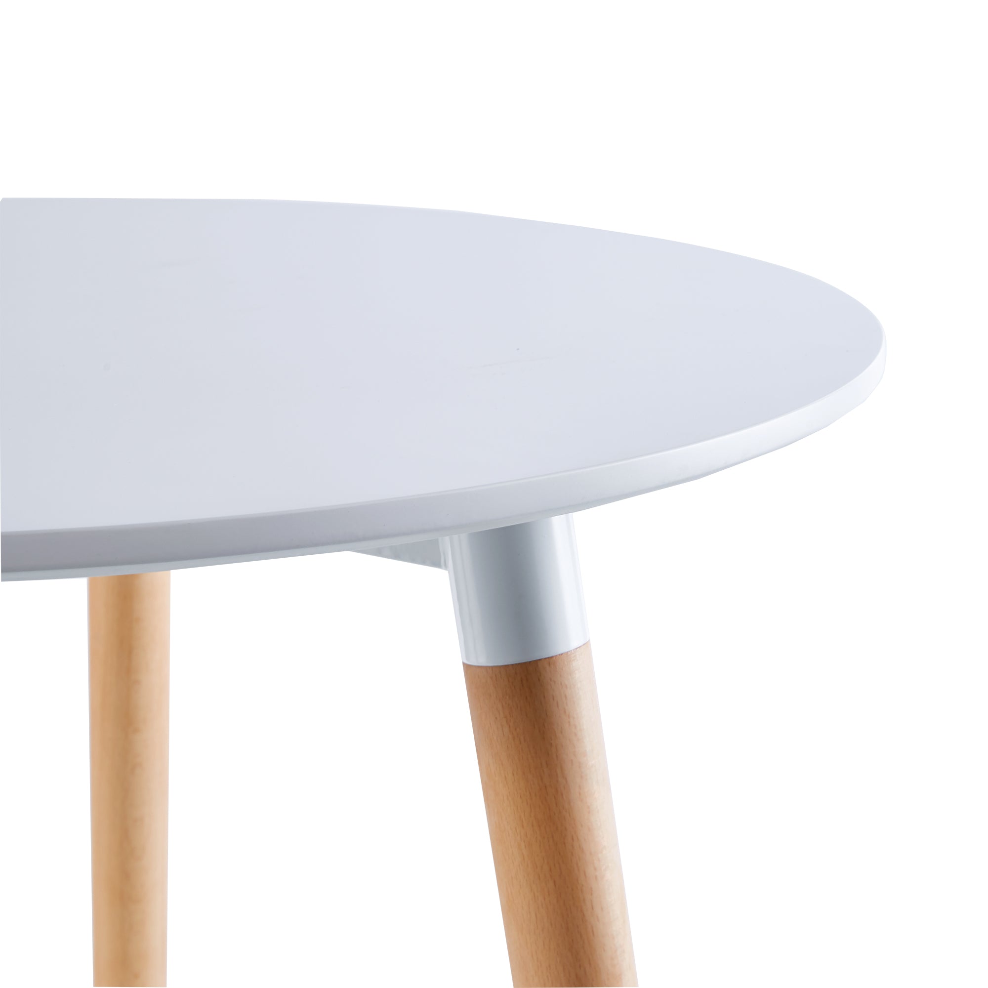 31.5" White Table Mid-Century Dining Table with Round MDF Table Top