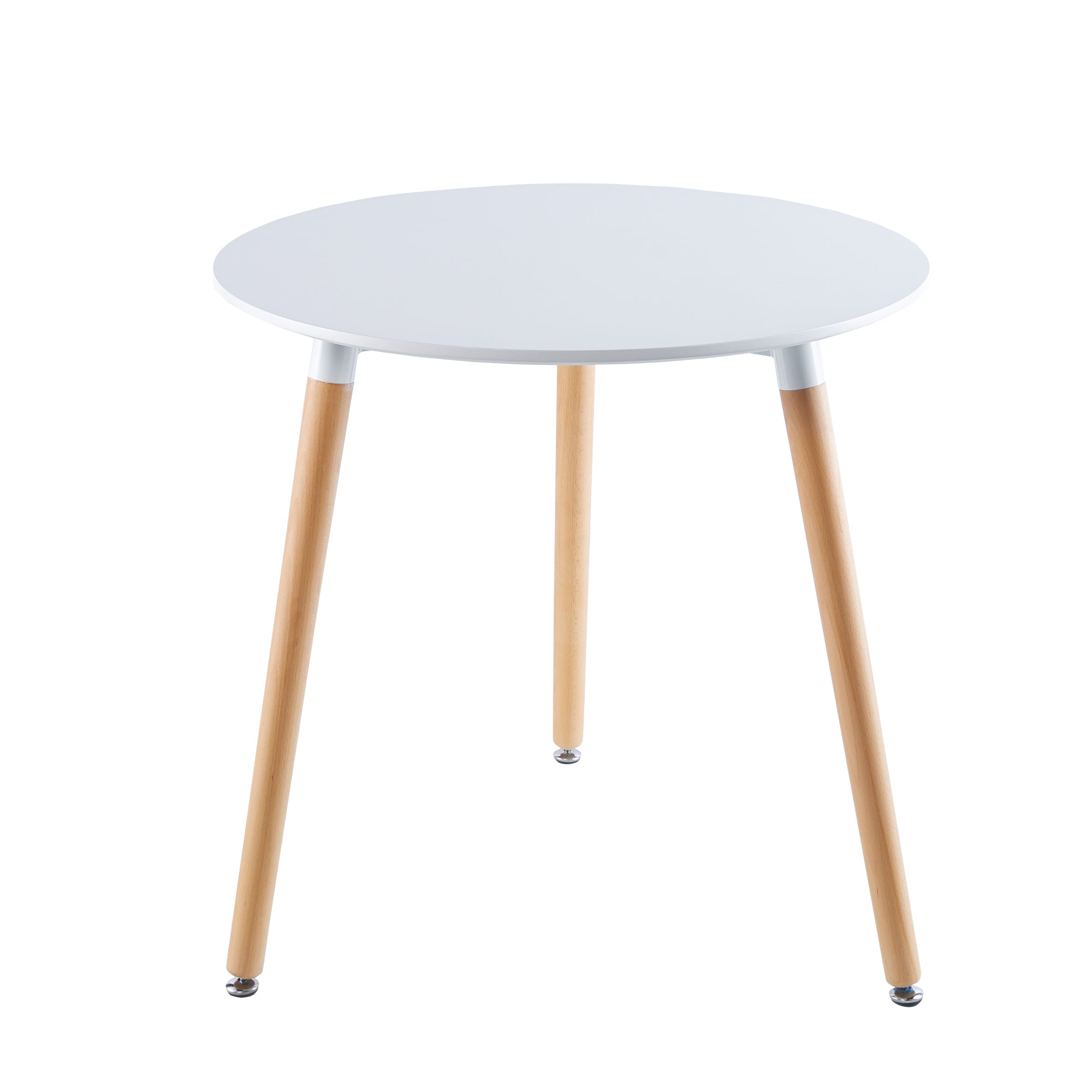 31.5" White Table Mid-Century Dining Table with Round MDF Table Top