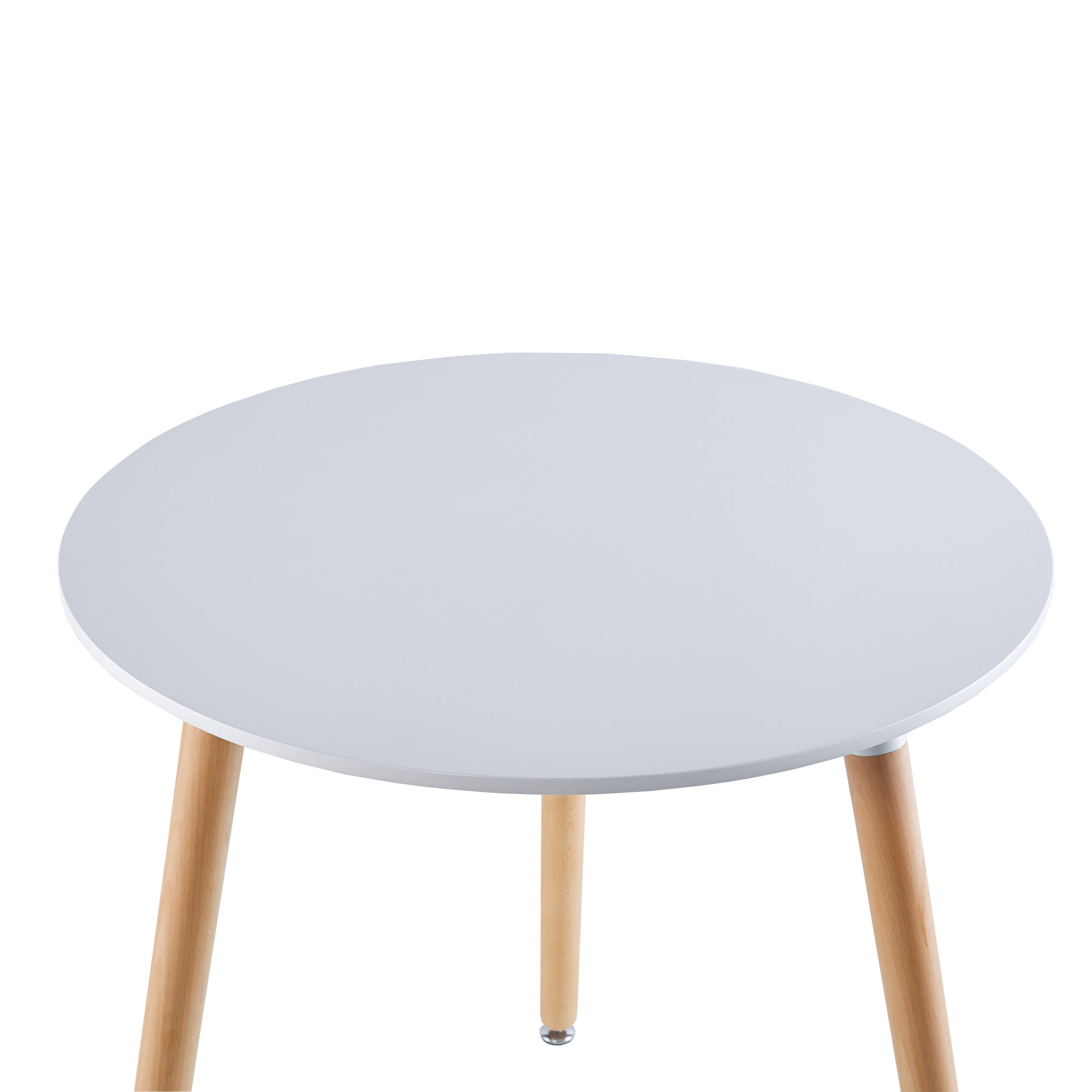 31.5" White Table Mid-Century Dining Table with Round MDF Table Top