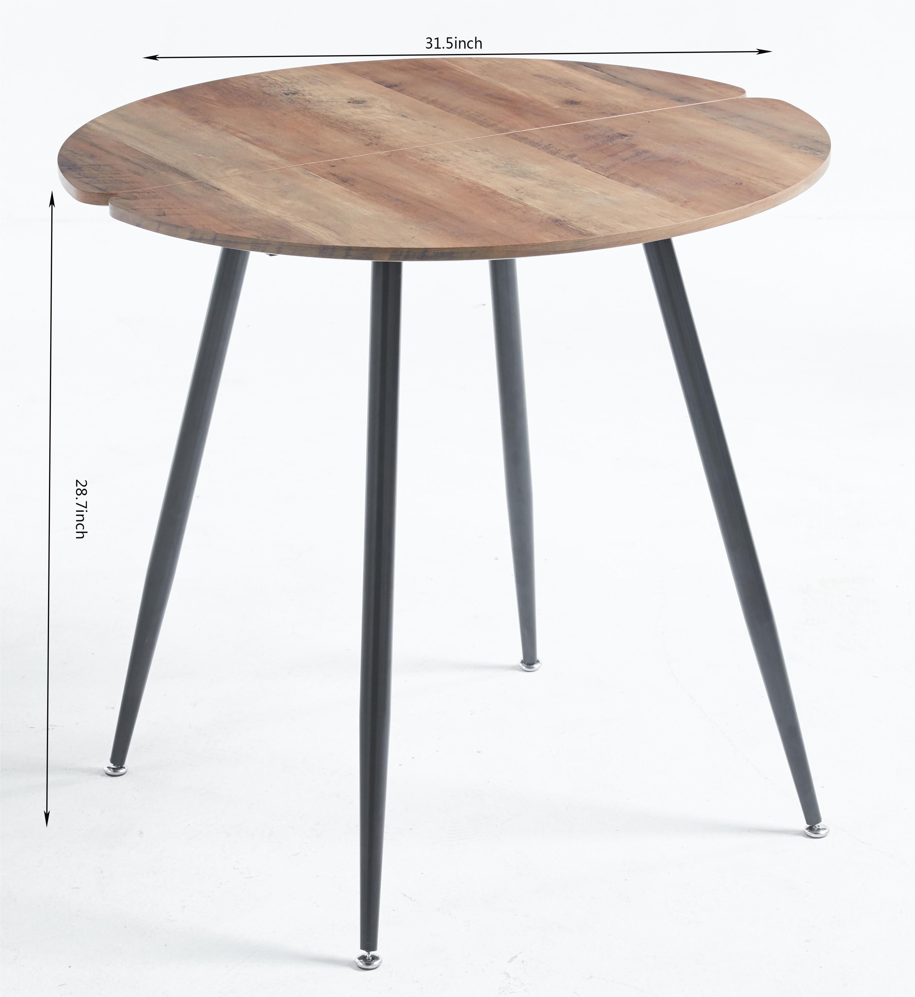 31.5" Wood Grain Table with Round MDF Table Top