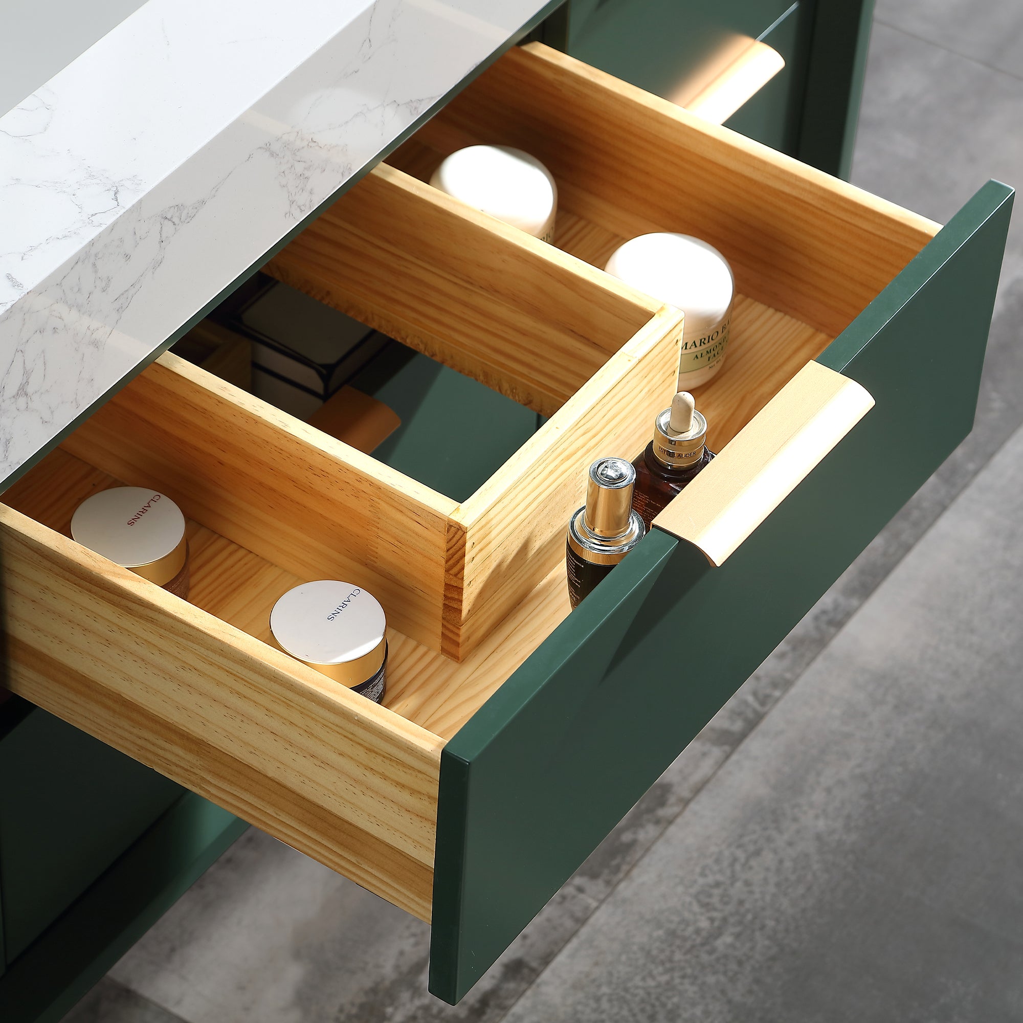 48 inch solid oak and plywood Bathroom Vanity in Ceramic Sink with Drain
