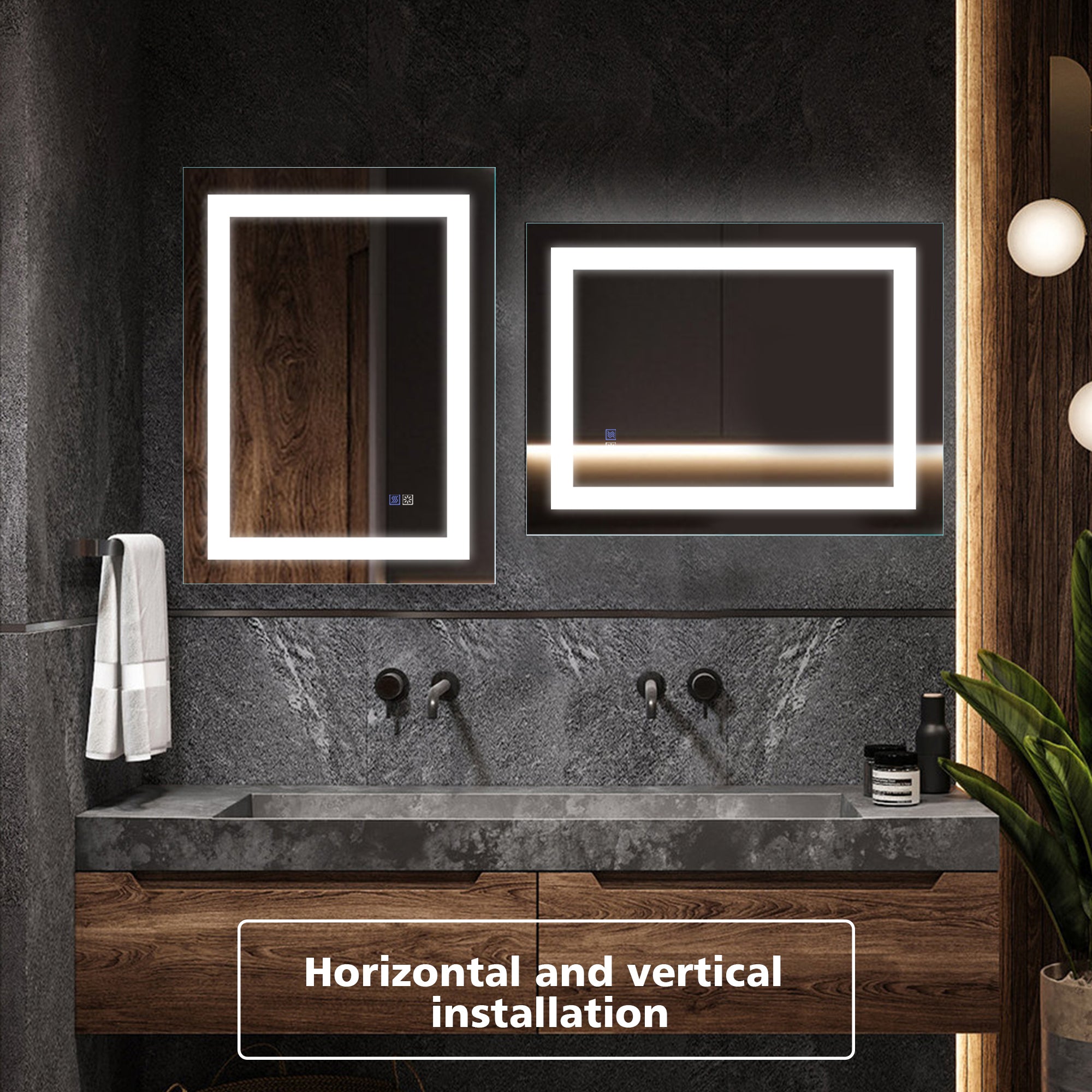 32 in. W x 24 in. H Aluminium and Glass LED Bathroom Mirror with Defogger