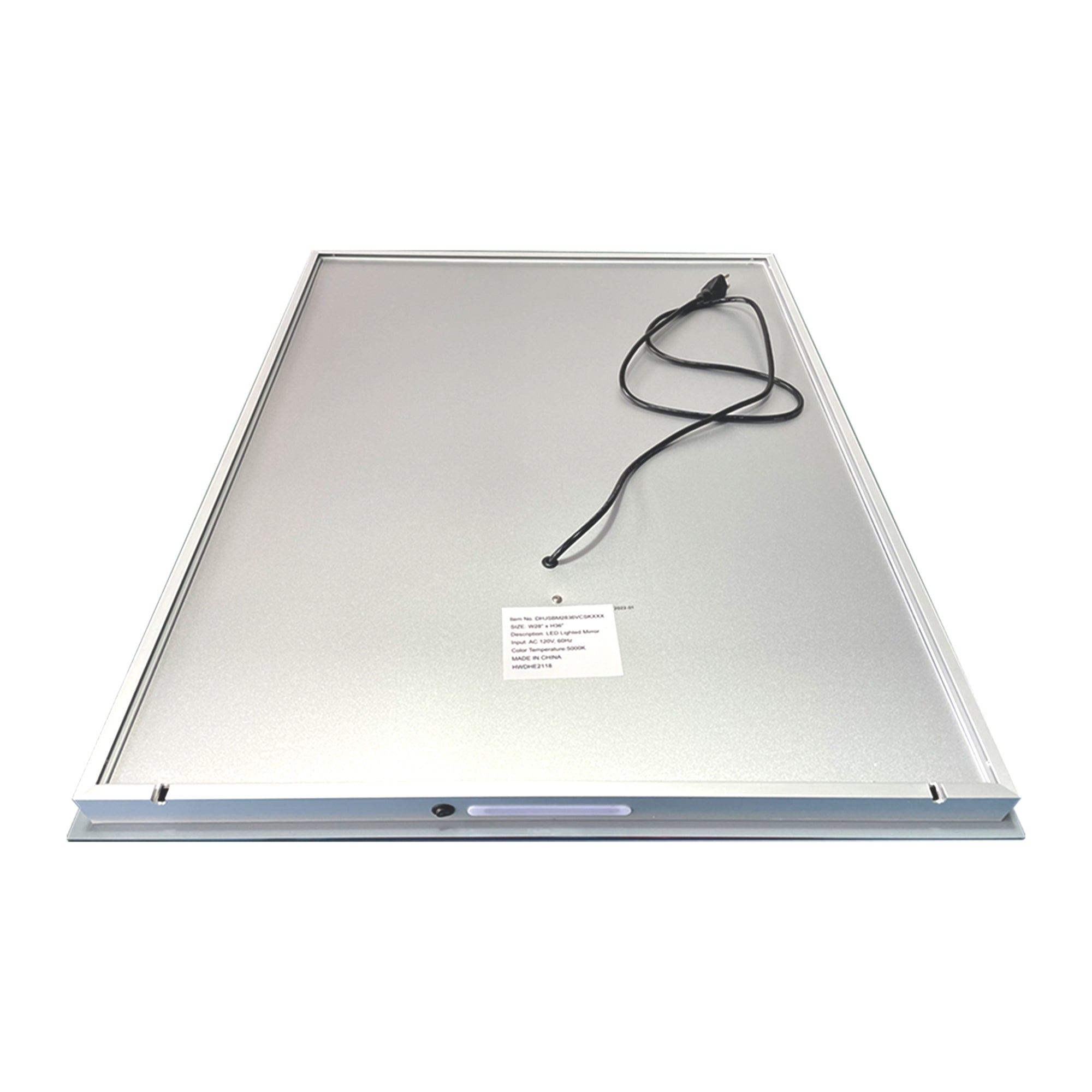 36 in. W x 28 in. H Aluminium and Glass LED Bathroom Mirror with Defogger