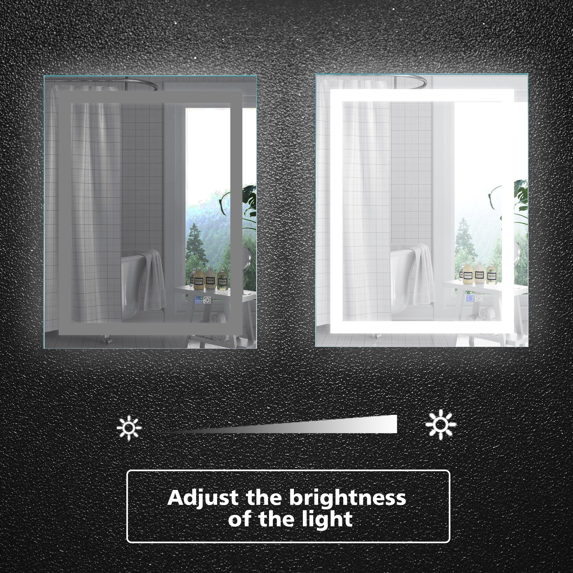 36 in. W x 28 in. H Aluminium and Glass LED Bathroom Mirror with Defogger
