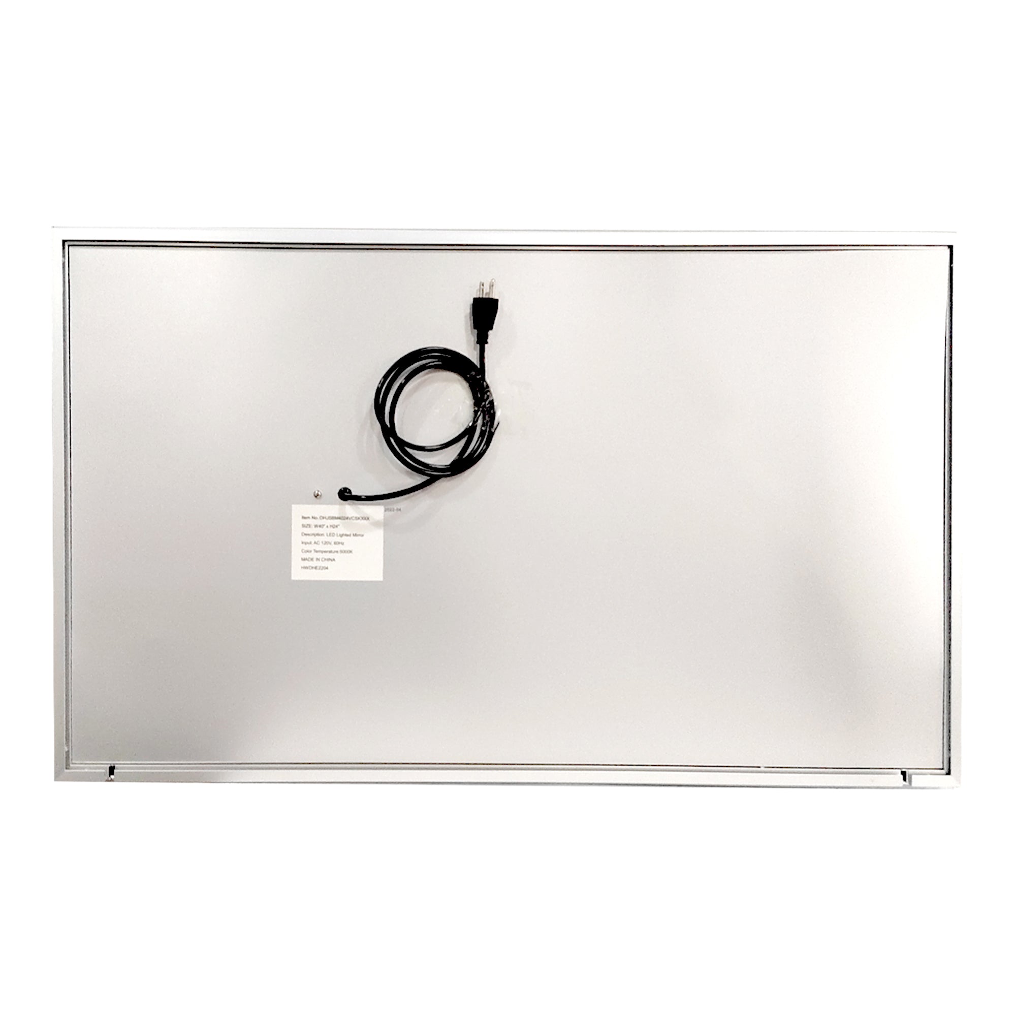 40 in. W x 24 in. H Aluminium and Glass LED Bathroom Mirror with Defogger
