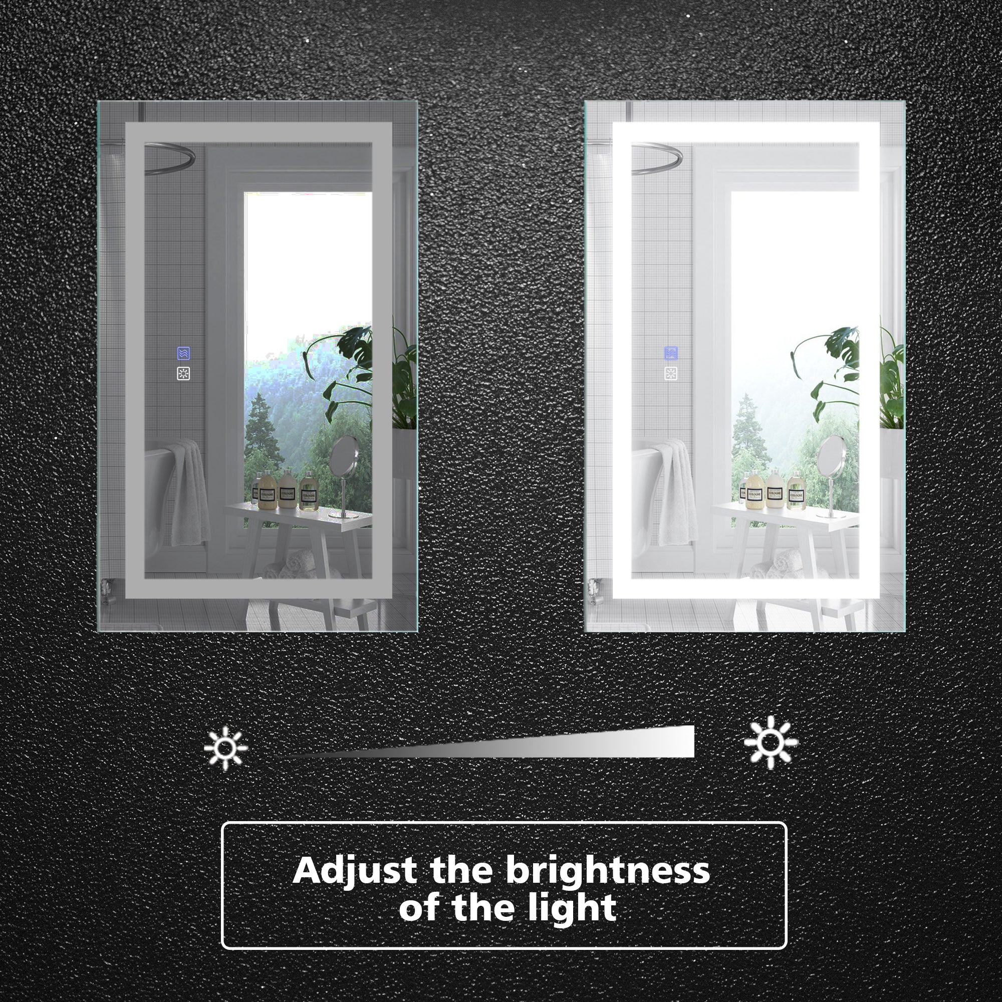 40 in. W x 24 in. H Aluminium and Glass LED Bathroom Mirror with Defogger