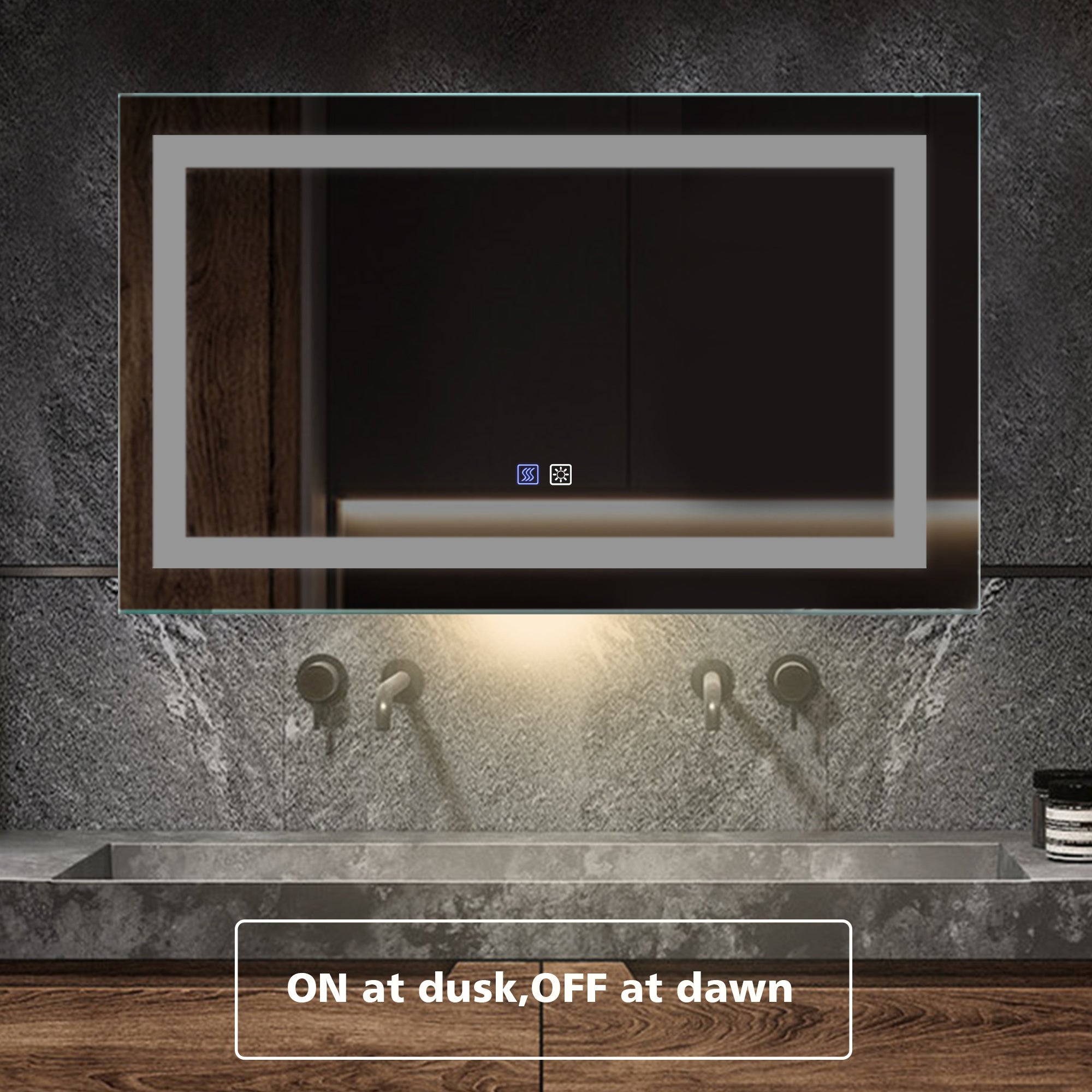 40 in. W x 24 in. H Aluminium and Glass LED Bathroom Mirror with Defogger