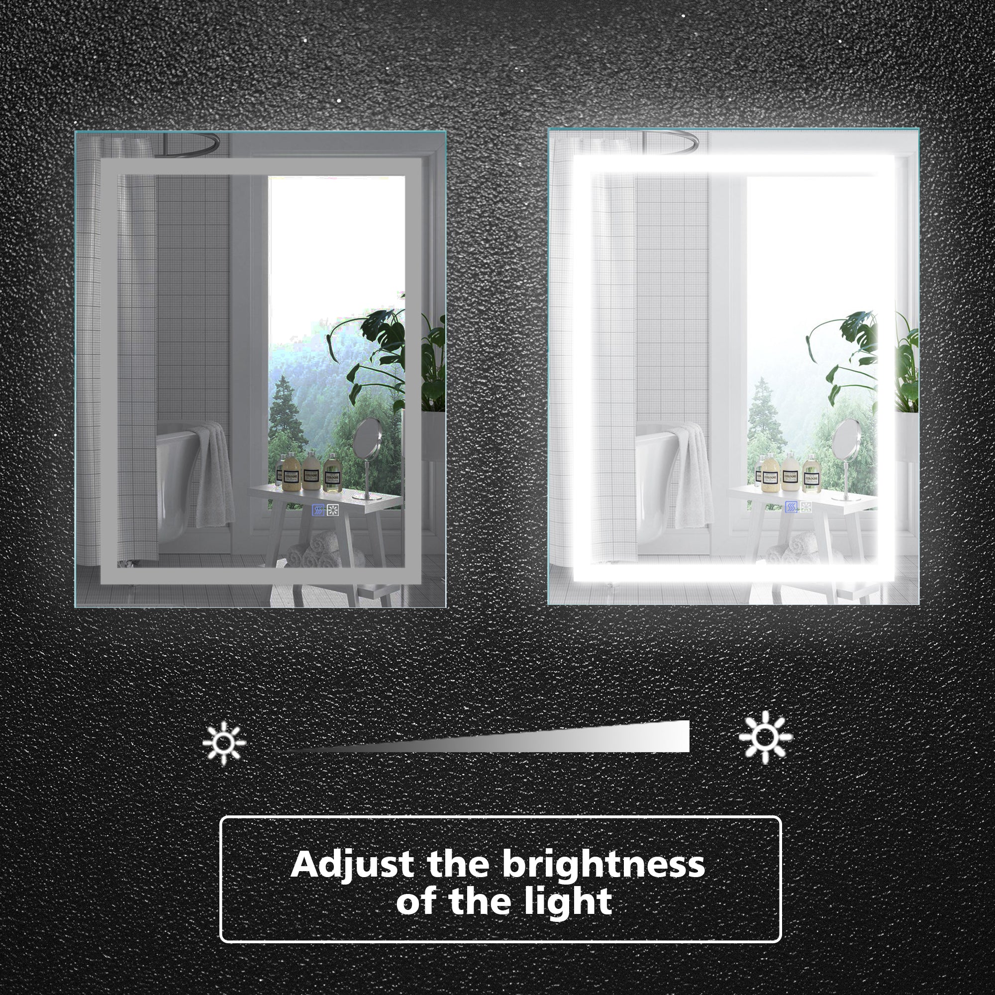 36 in. W x 28 in. H Rectangular Frameless Anti-Fog Wall Bathroom Vanity Mirror in White