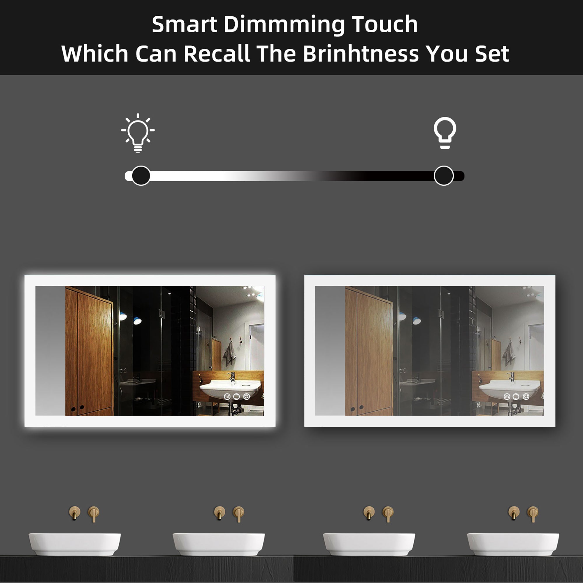 40 in. W x 24 in. H Aluminium and Glass LED Bathroom Mirror with Defogger