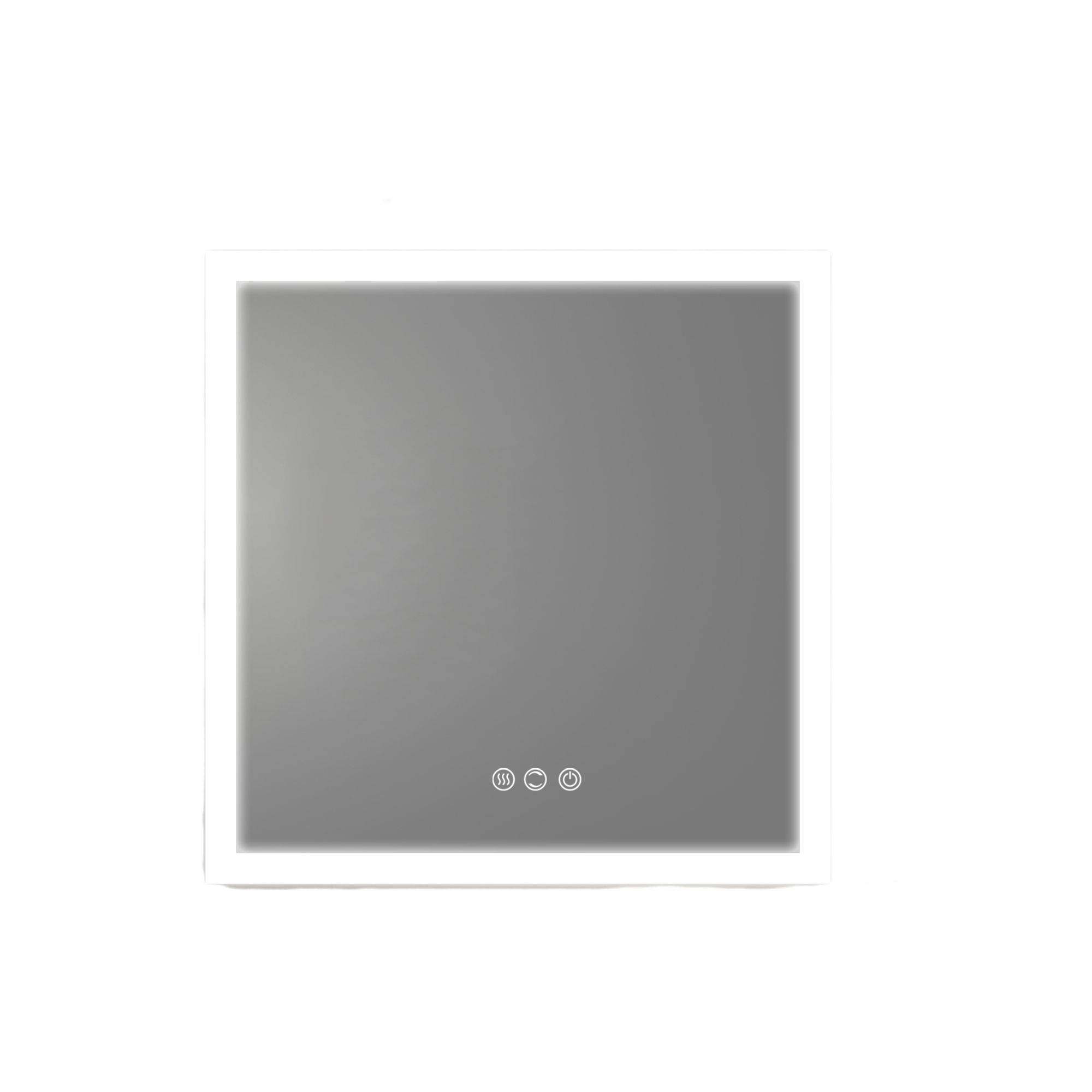35 in. W x 35 in. H Square Frameless Anti-Fog Wall Bathroom Vanity Mirror in Sliver