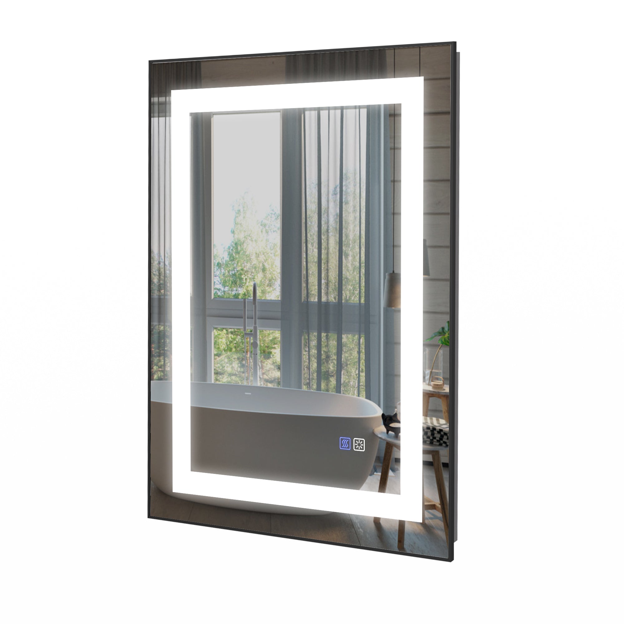 32 in. W x 24 in. H Rectangle Framed Wall Bathroom Vanity Mirror