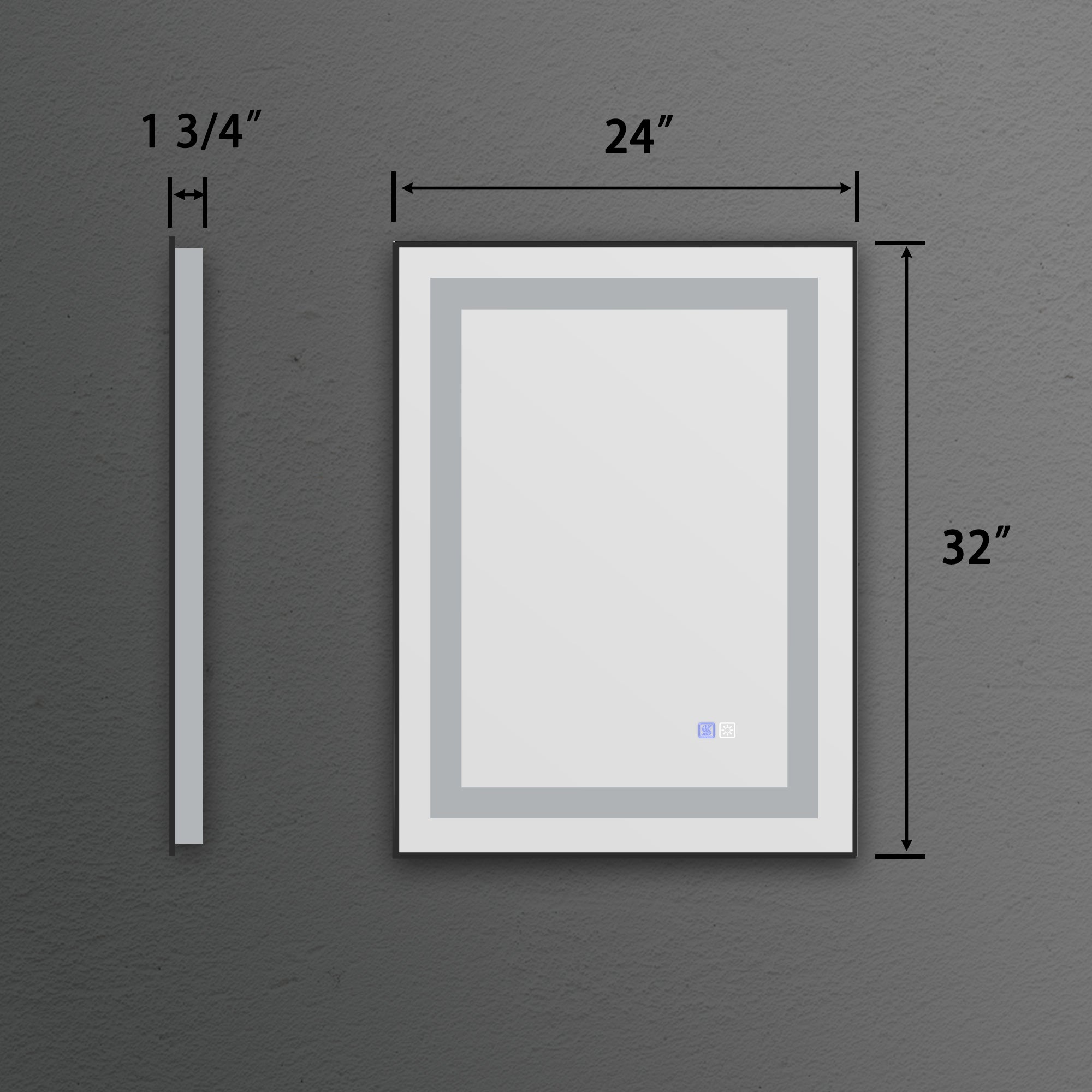 32 in. W x 24 in. H Rectangle Framed Wall Bathroom Vanity Mirror