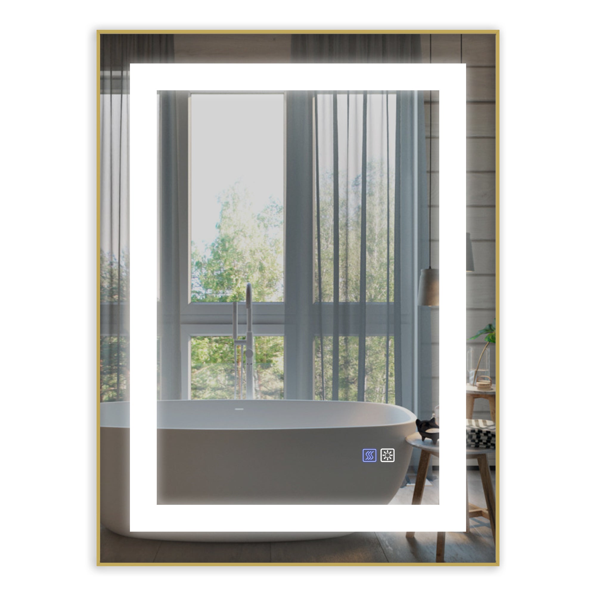 32 in. W x 24 in. H Rectangle Framed Wall Bathroom Vanity Mirror