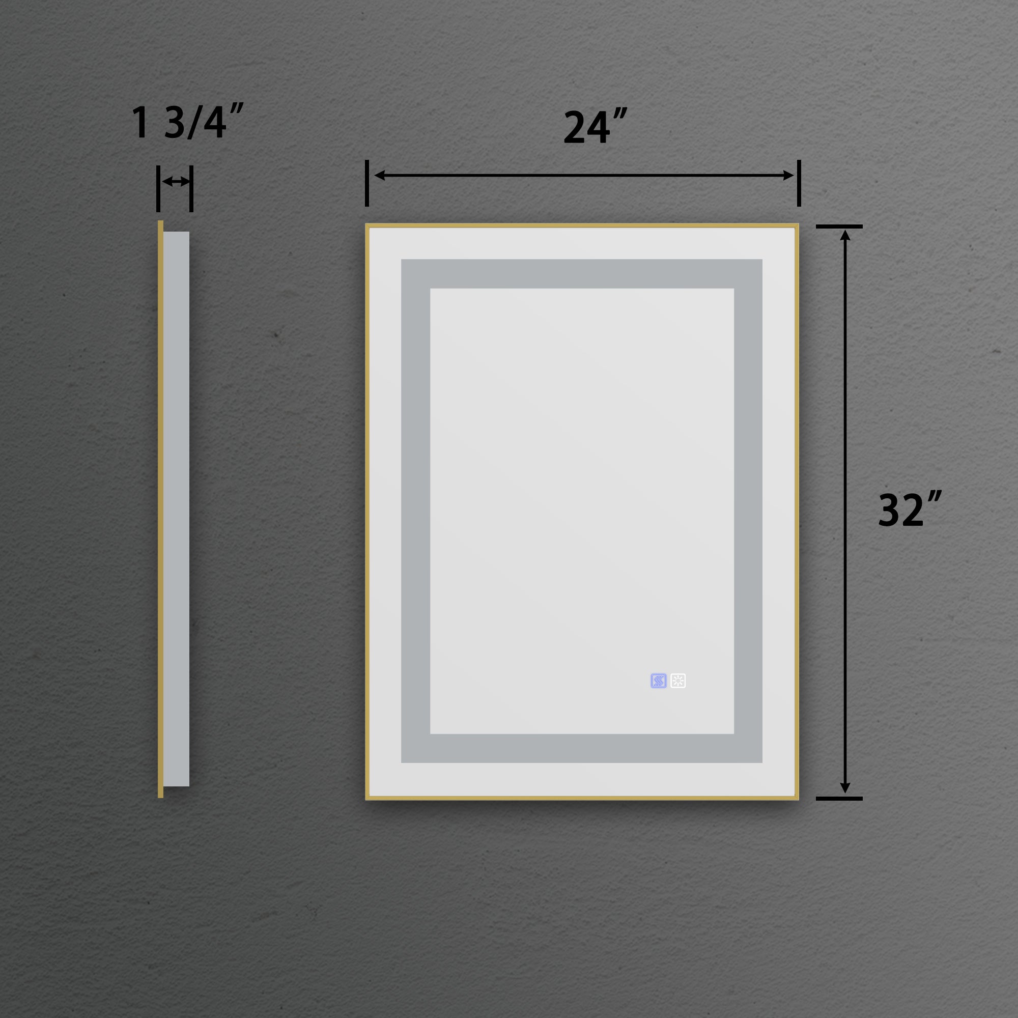 32 in. W x 24 in. H Rectangle Framed Wall Bathroom Vanity Mirror