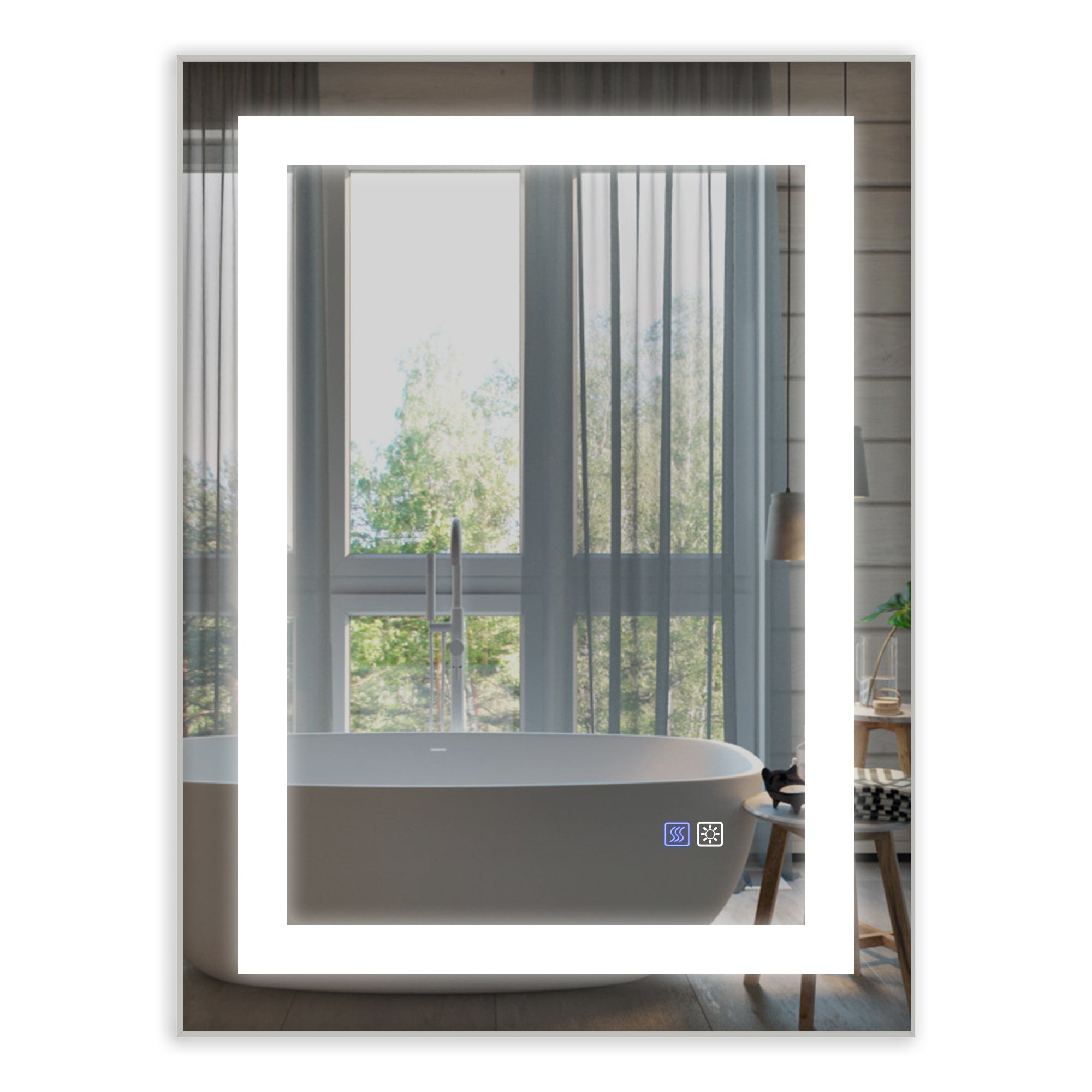 32 in. W x 24 in. H Rectangle Framed Wall Bathroom Vanity Mirror
