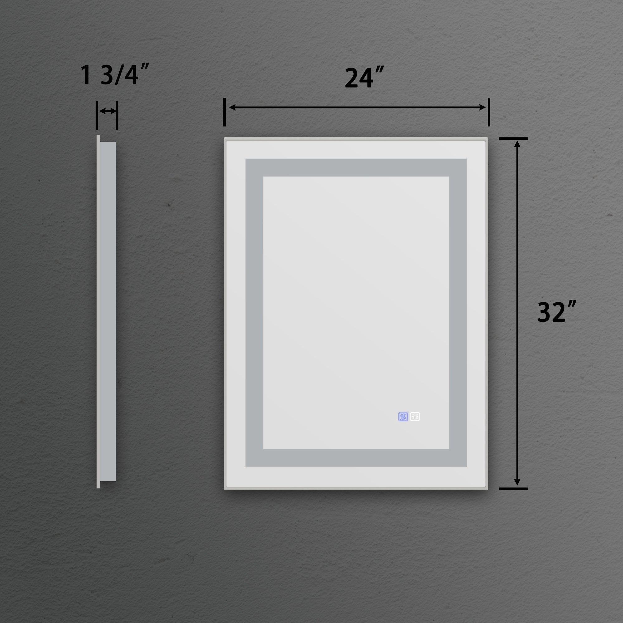 32 in. W x 24 in. H Rectangle Framed Wall Bathroom Vanity Mirror