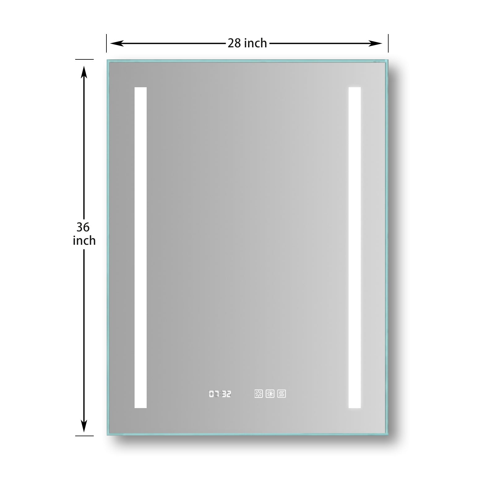 32 in. W x 24 in. H Rectangular Frameless Anti-Fog Wall-Mounted Bathroom Vanity Mirror in Silver