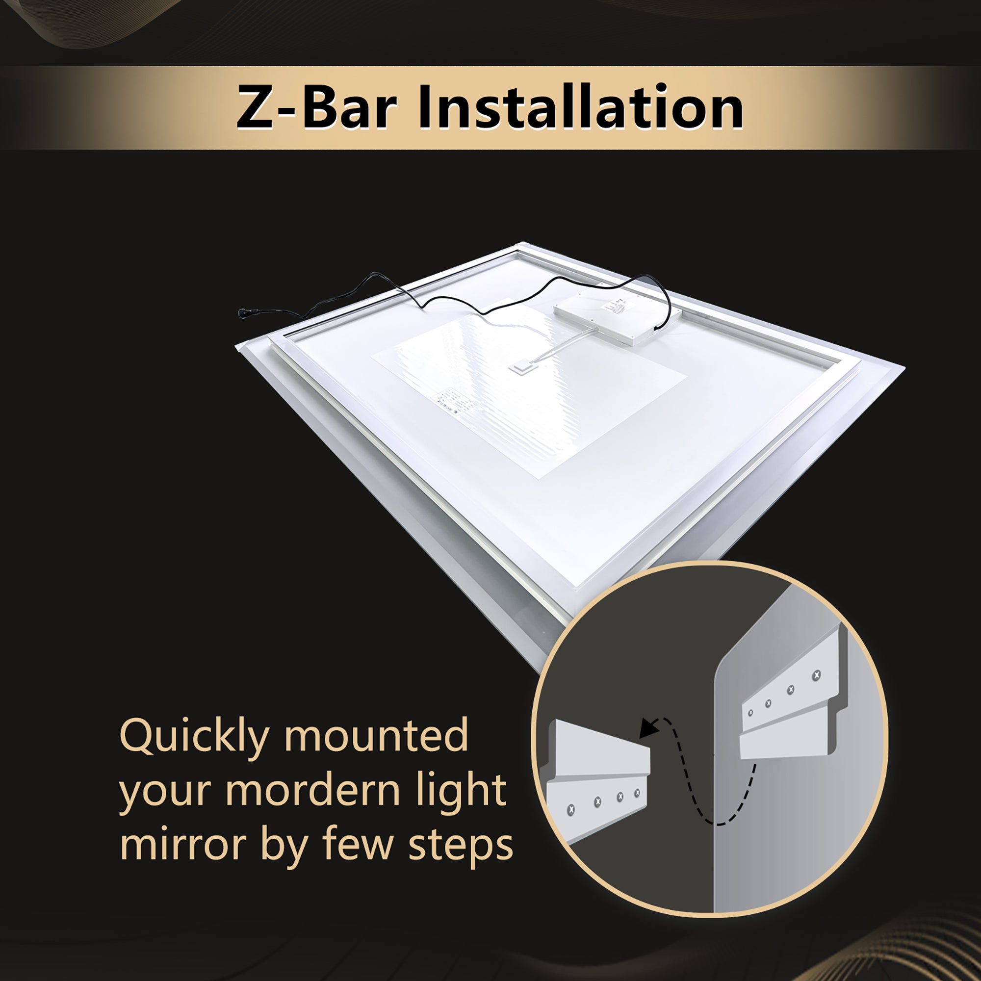48 in. W x 36 in. H Aluminium and Glass LED Bathroom Mirror with Defogger