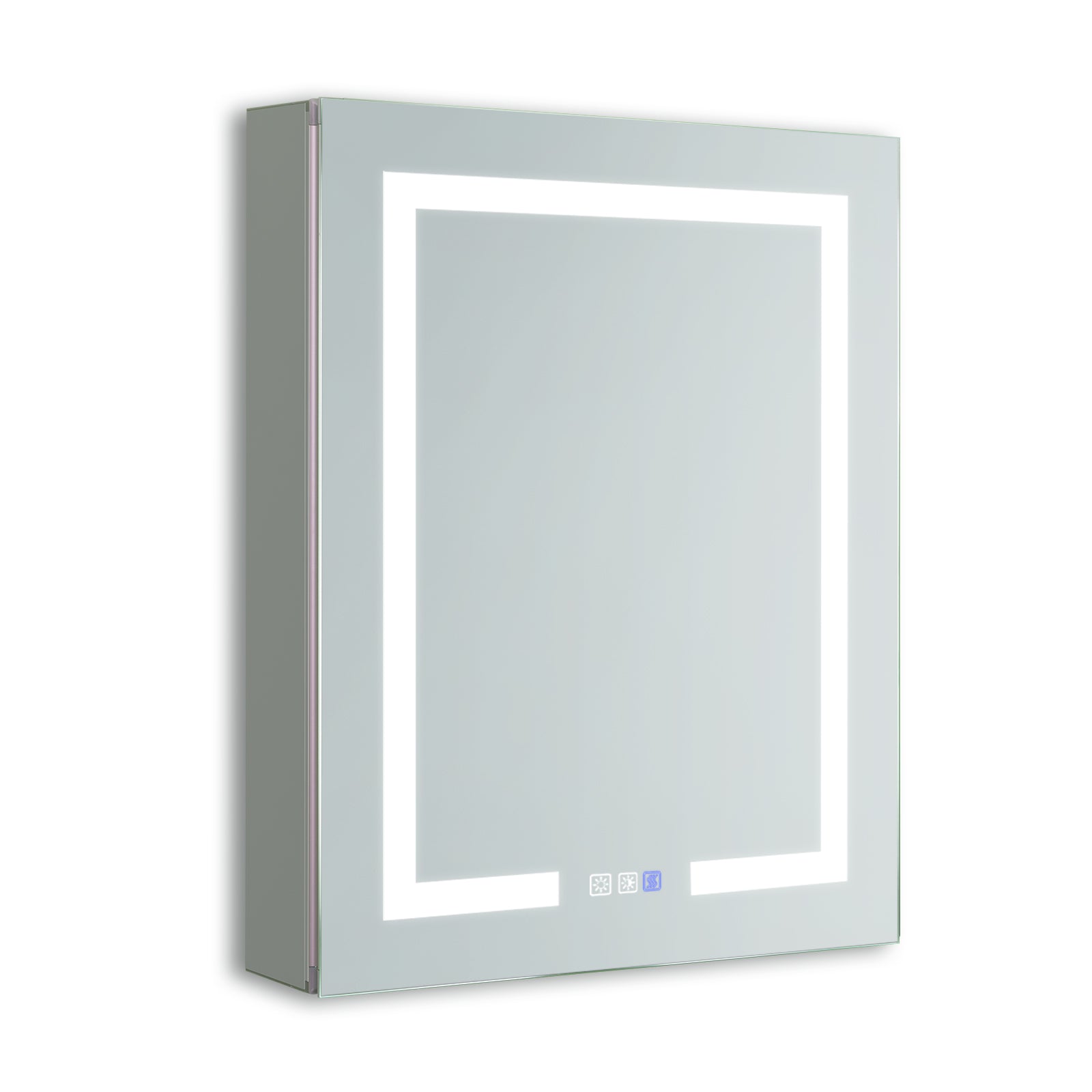 24 in. W x 30 in. H Rectangular Sliver Aluminum Medicine Cabinet with Mirror