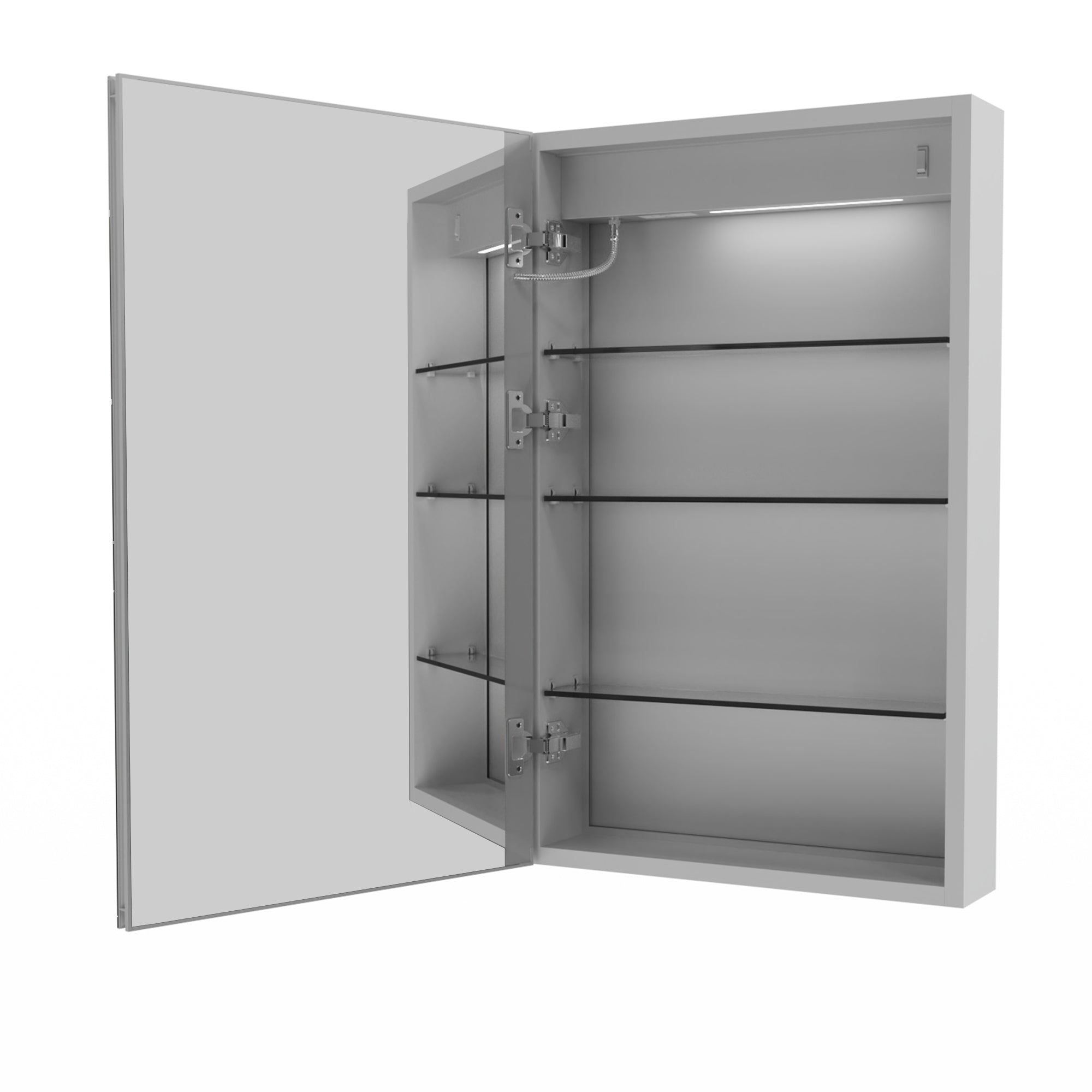 20 in. W x 32 in. H Aluminum Surface Mount Medicine Cabinet with Mirror