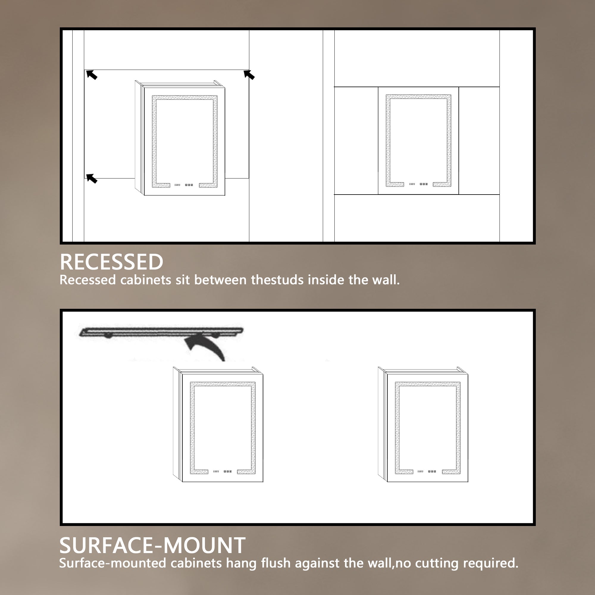 20 in. W x 32 in. H Aluminum Surface Mount Medicine Cabinet with Mirror